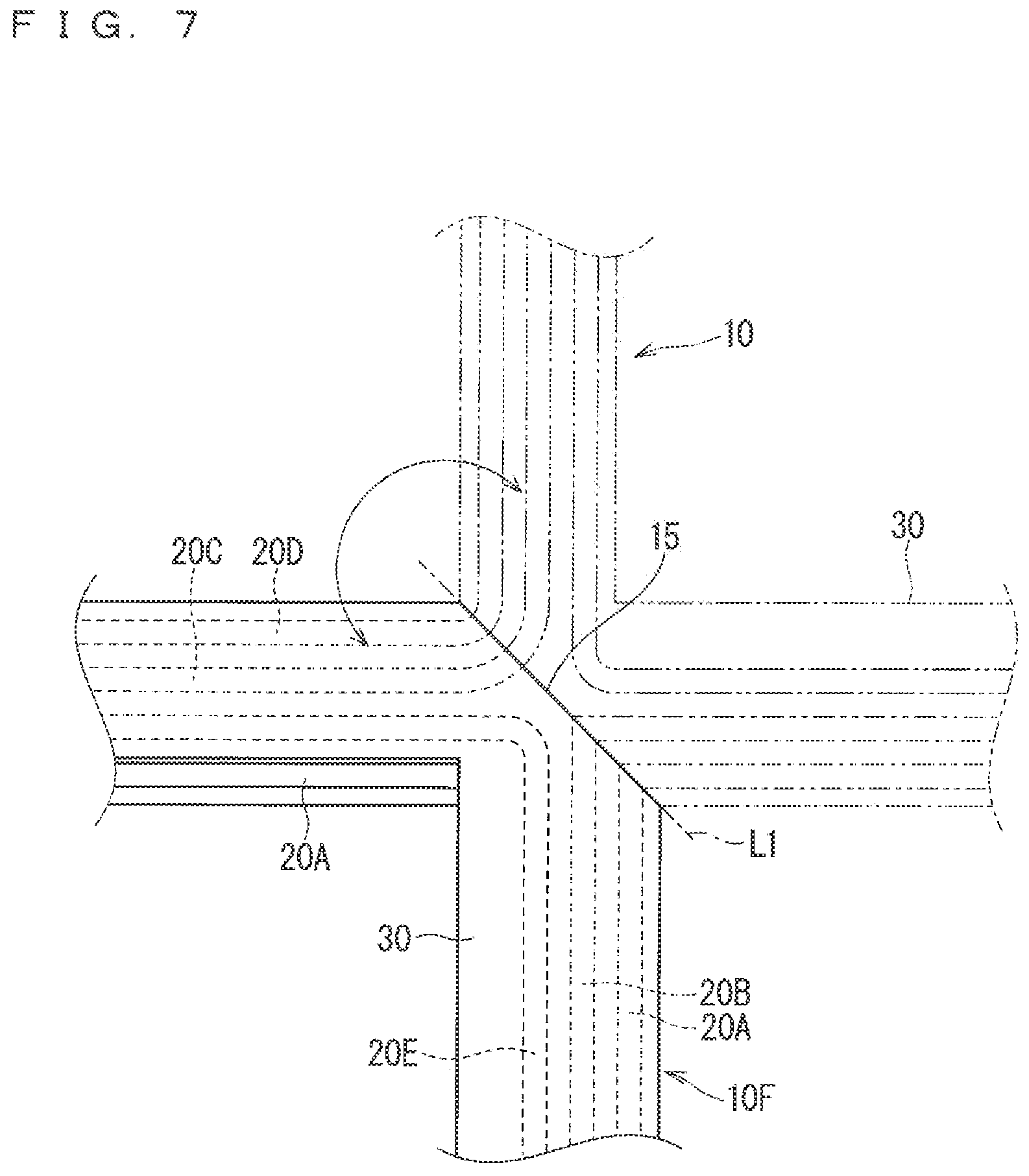 Patent US12128835 Figure 4 – Wiring member with route bending