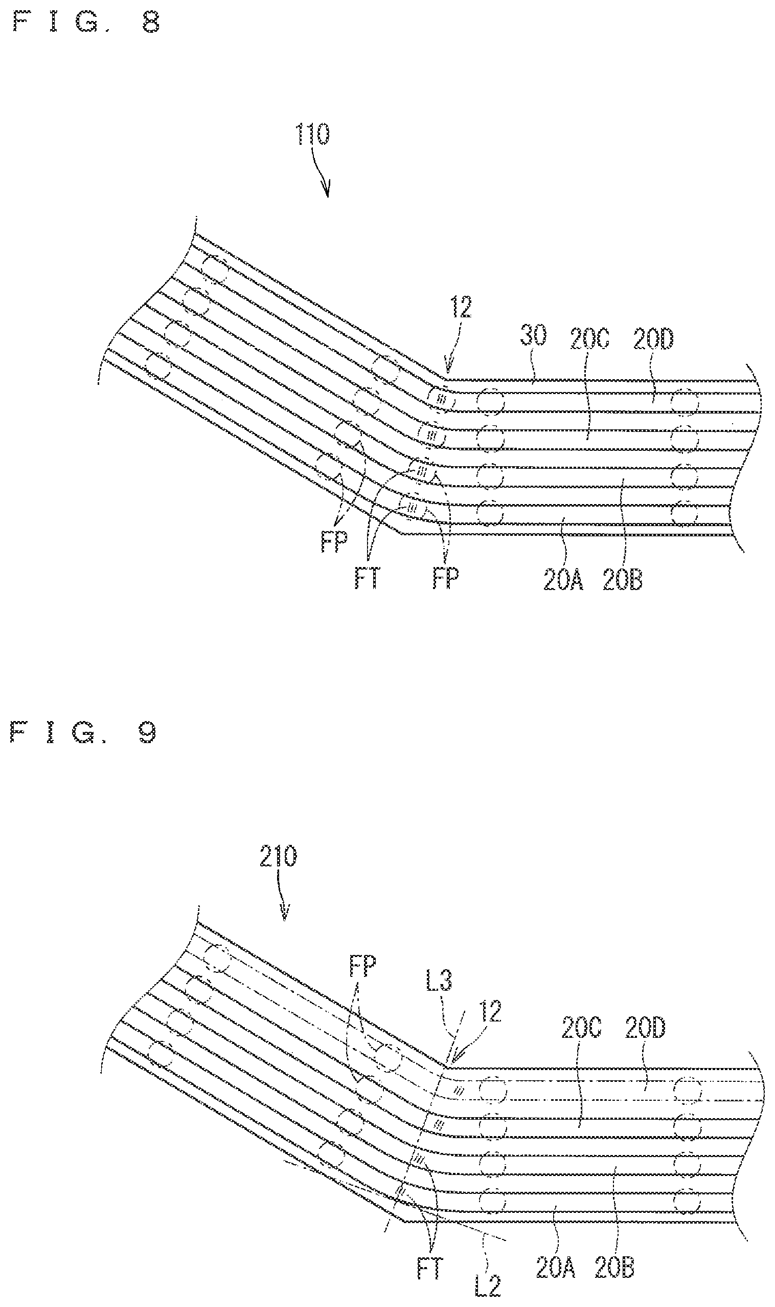 Patent US12128835 Figure 5 – Wiring member with route bending