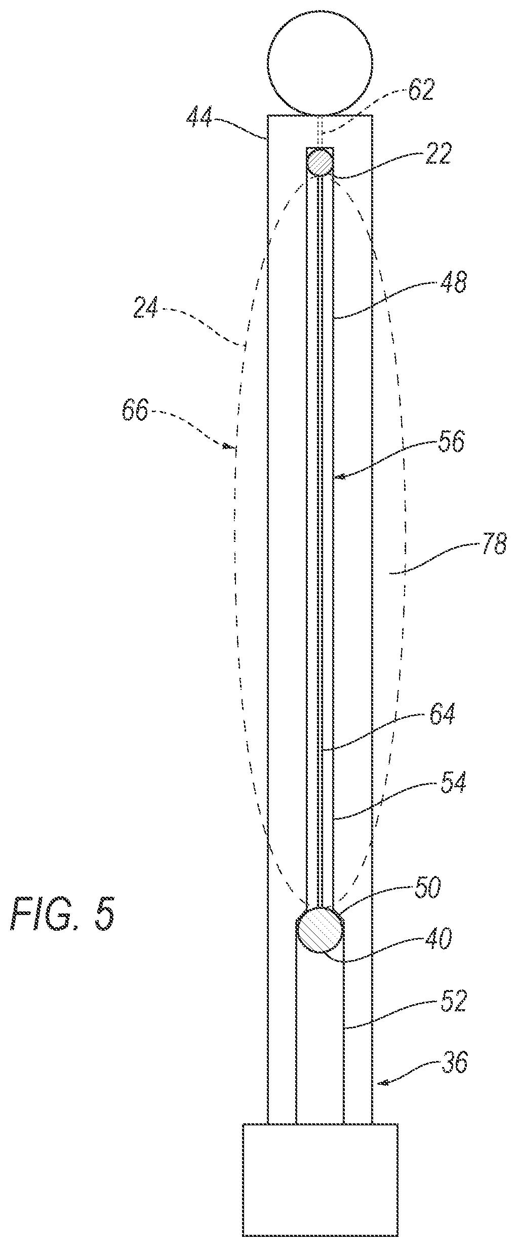 Patent US12128845 Figure 6 – Cable supported airbag inflatable across door opening