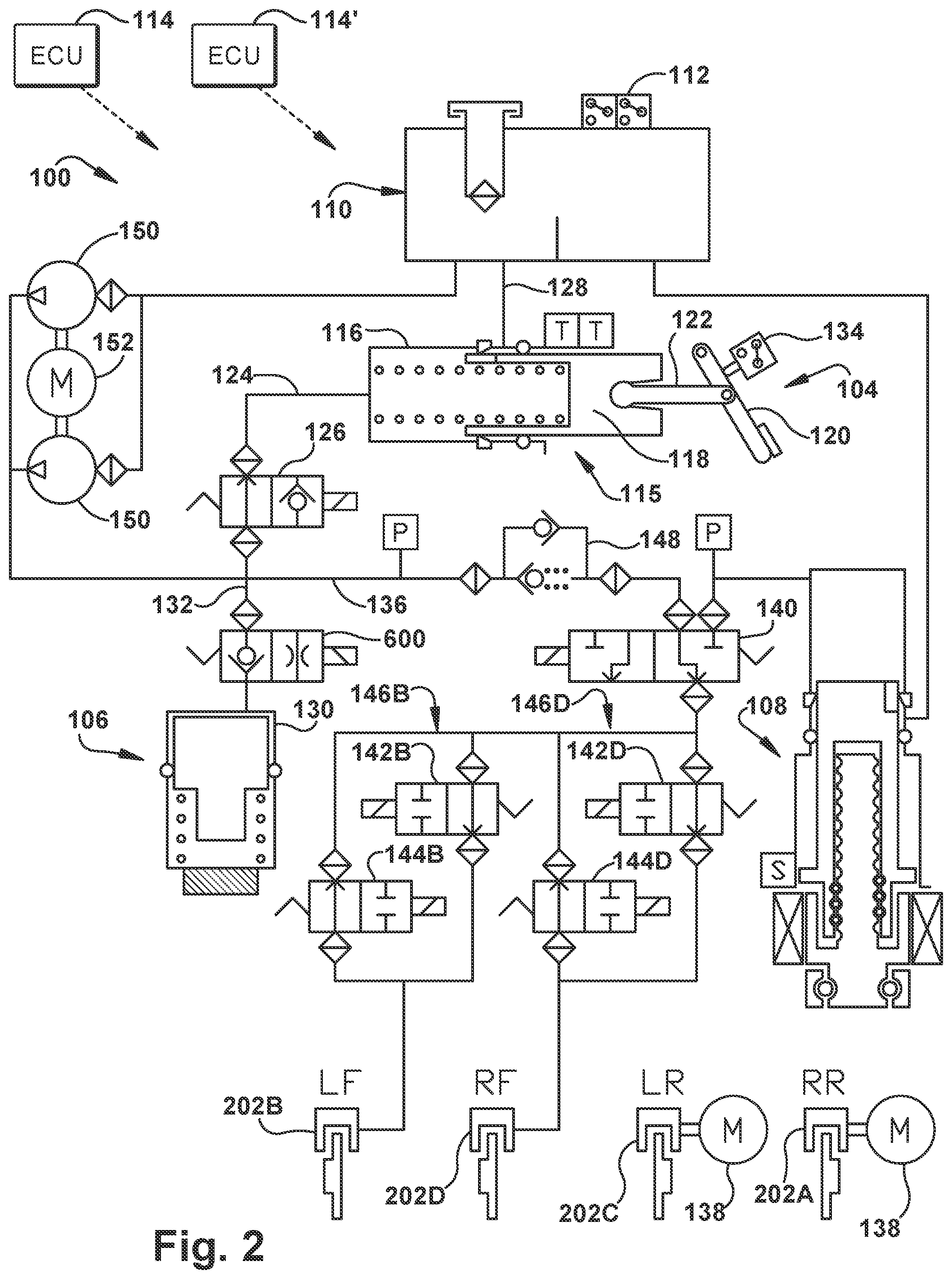 Patent US12128860 Figure 2 – Hydraulic brake boost