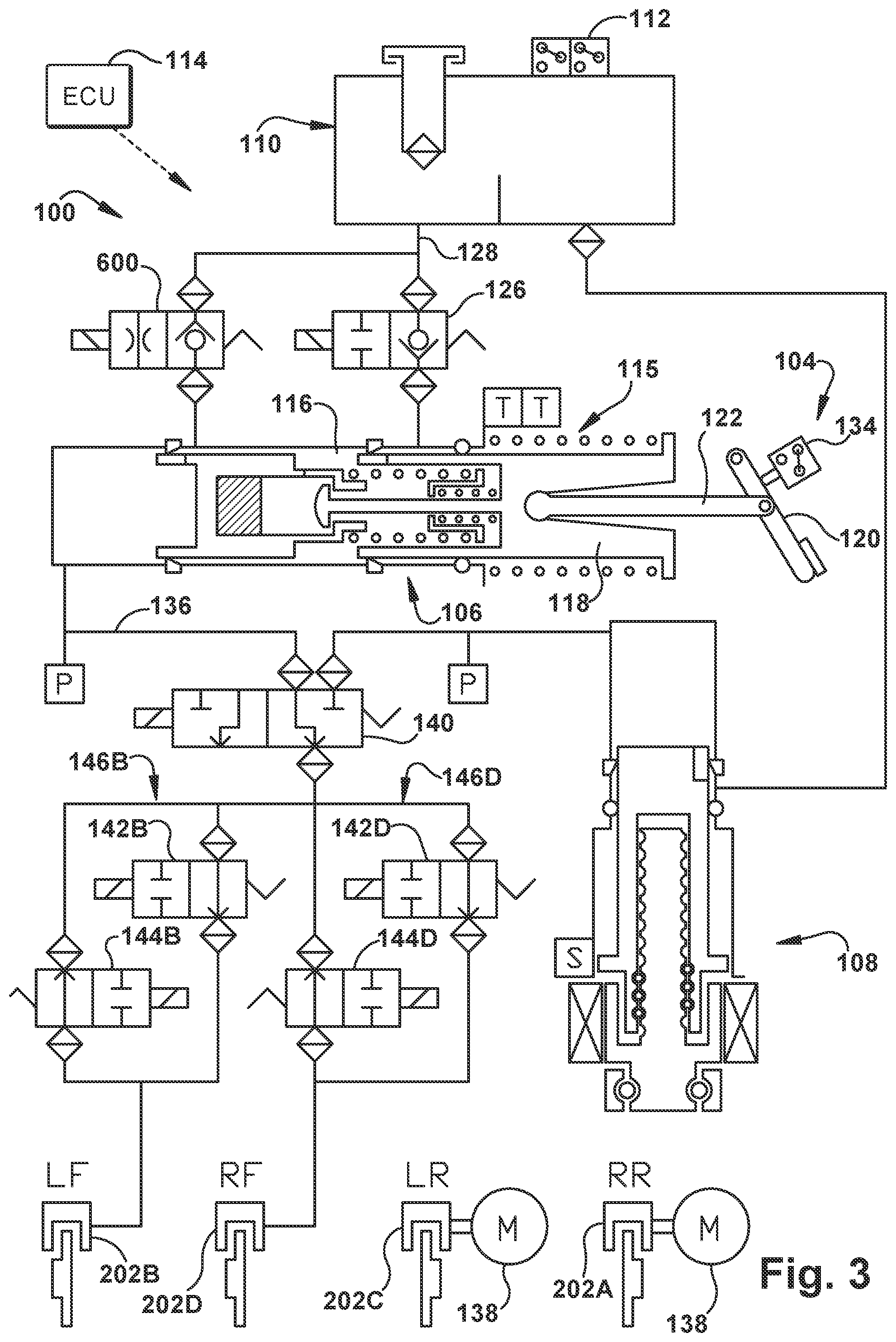 Patent US12128860 Figure 3 – Hydraulic brake boost