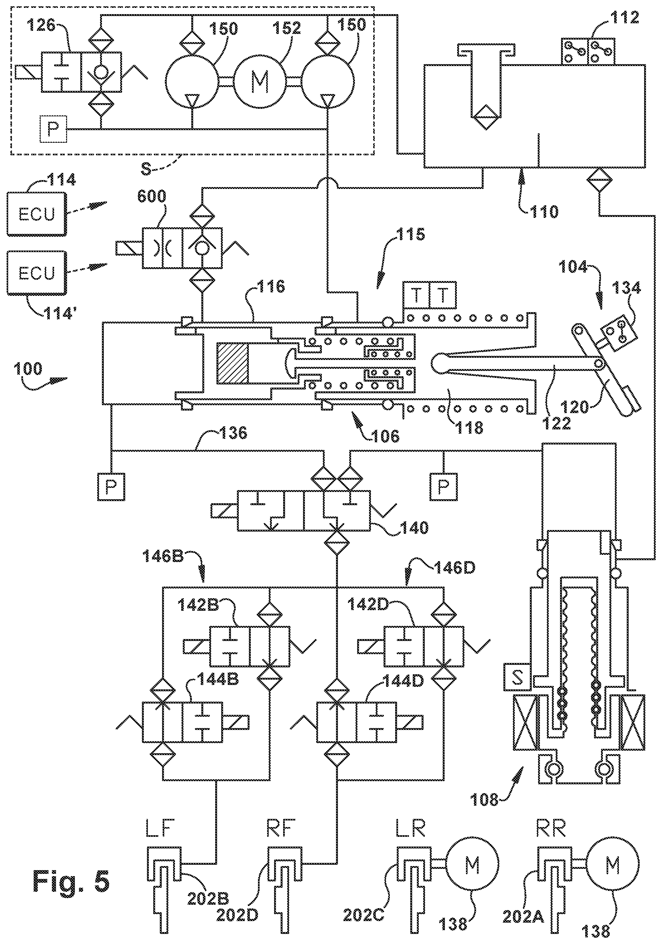 Patent US12128860 Figure 5 – Hydraulic brake boost