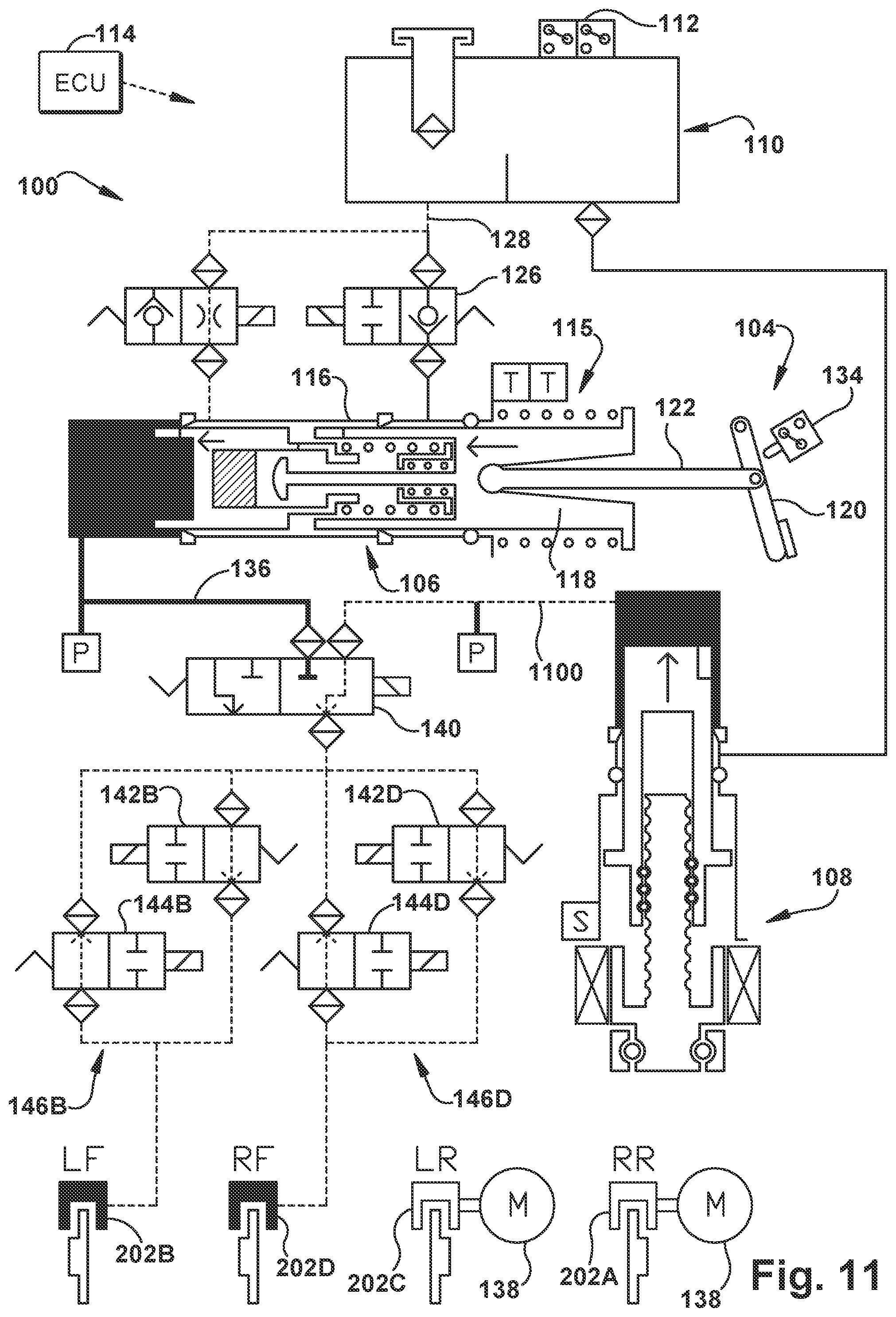 Patent US12128860 Figure 11 – Hydraulic brake boost