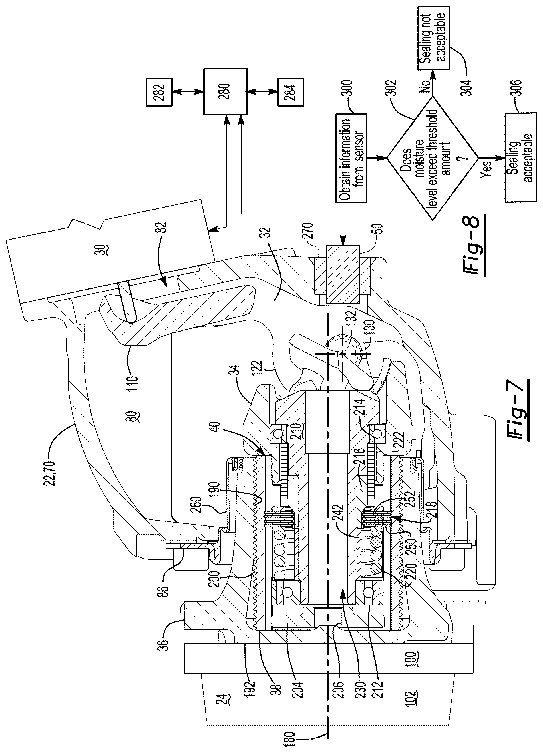Patent US12128864 Figure 7 – System and method of checking sealing of a brake caliper housing
