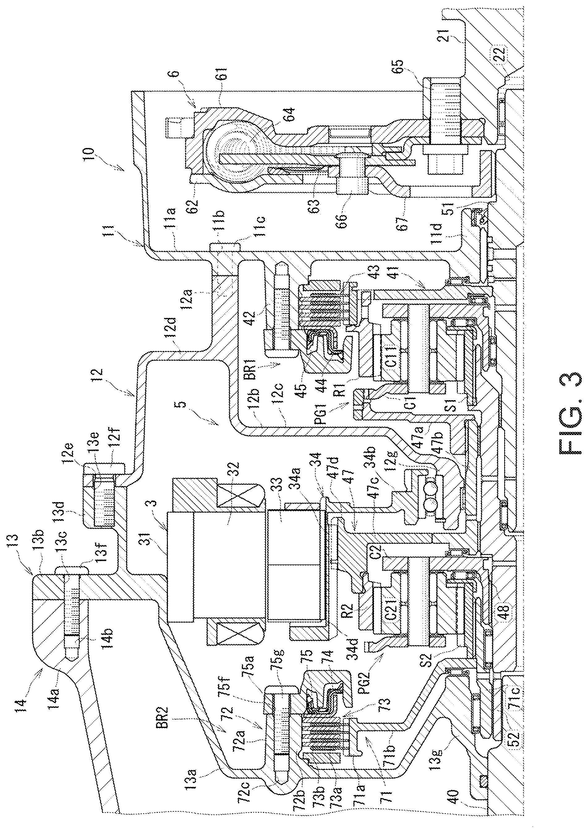Patent US12128873 Figure 3 – Power transmission system for hybrid vehicle