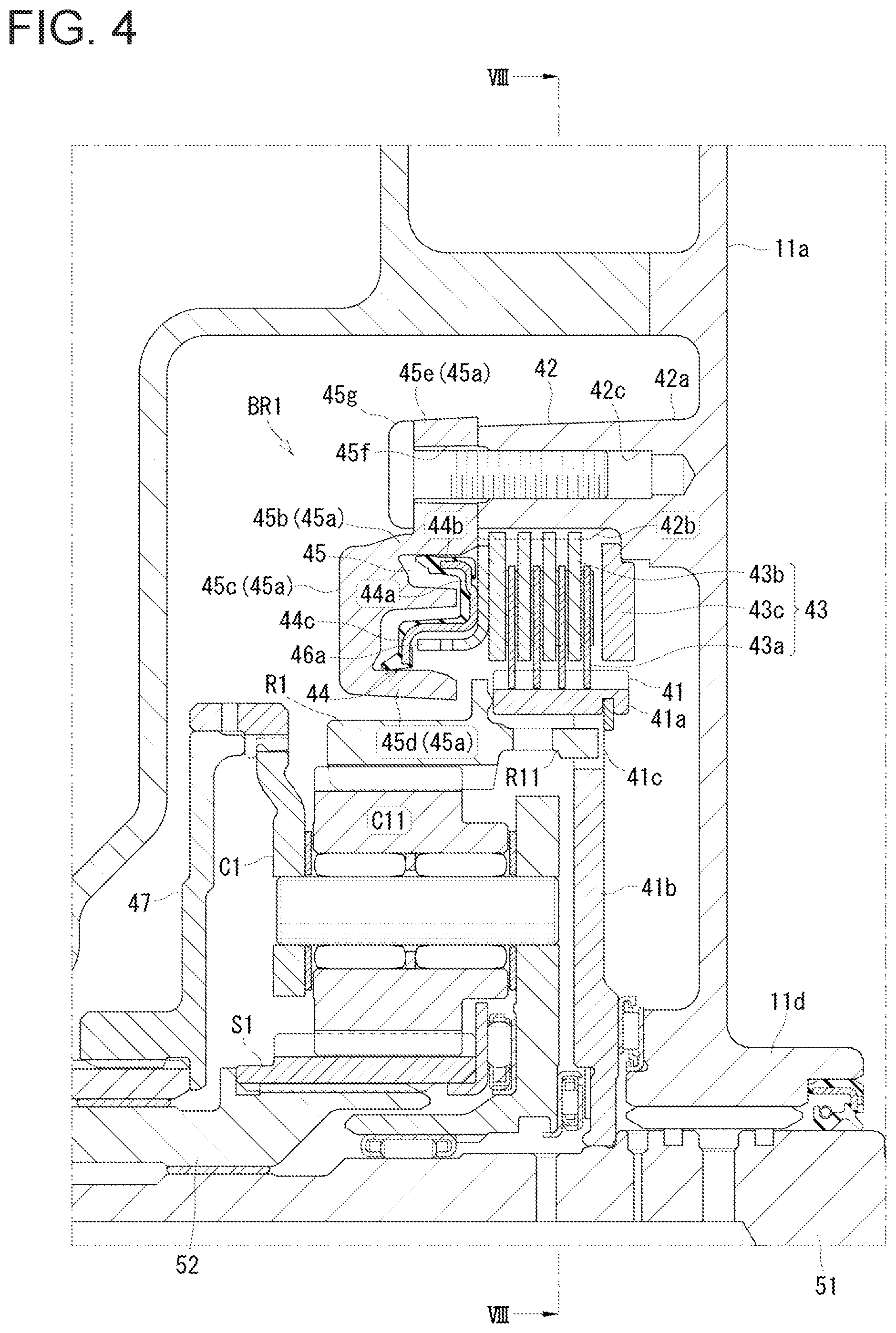 Patent US12128873 Figure 4 – Power transmission system for hybrid vehicle