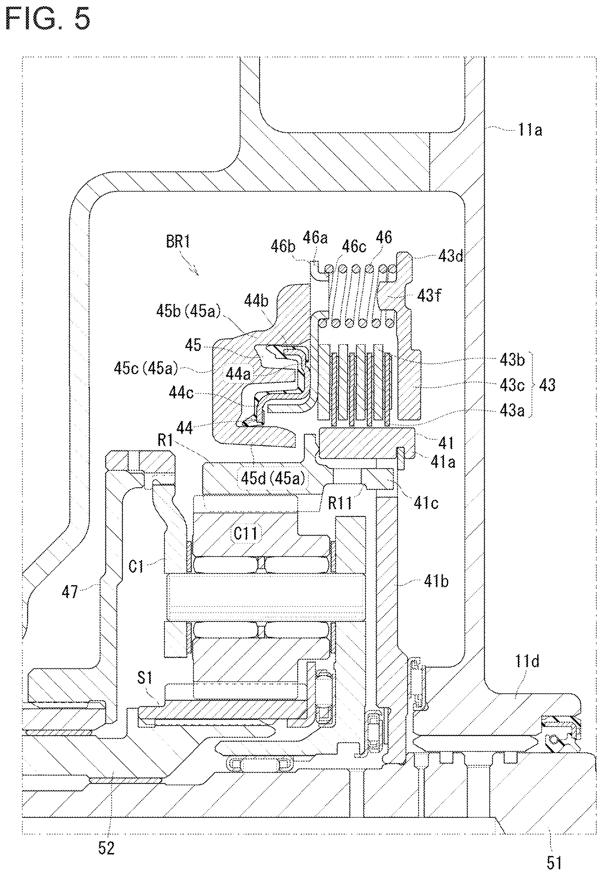 Patent US12128873 Figure 5 – Power transmission system for hybrid vehicle
