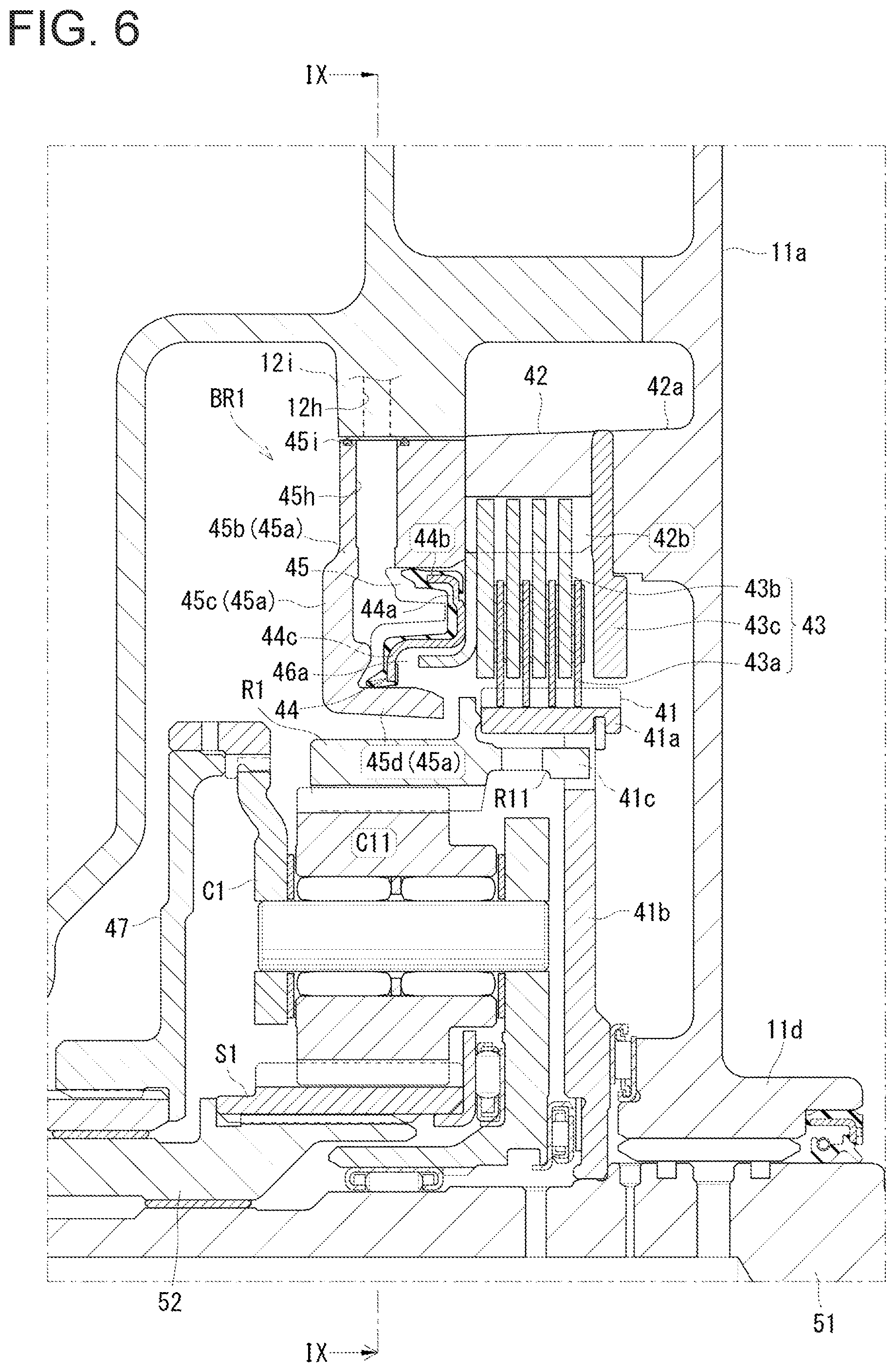 Patent US12128873 Figure 6 – Power transmission system for hybrid vehicle