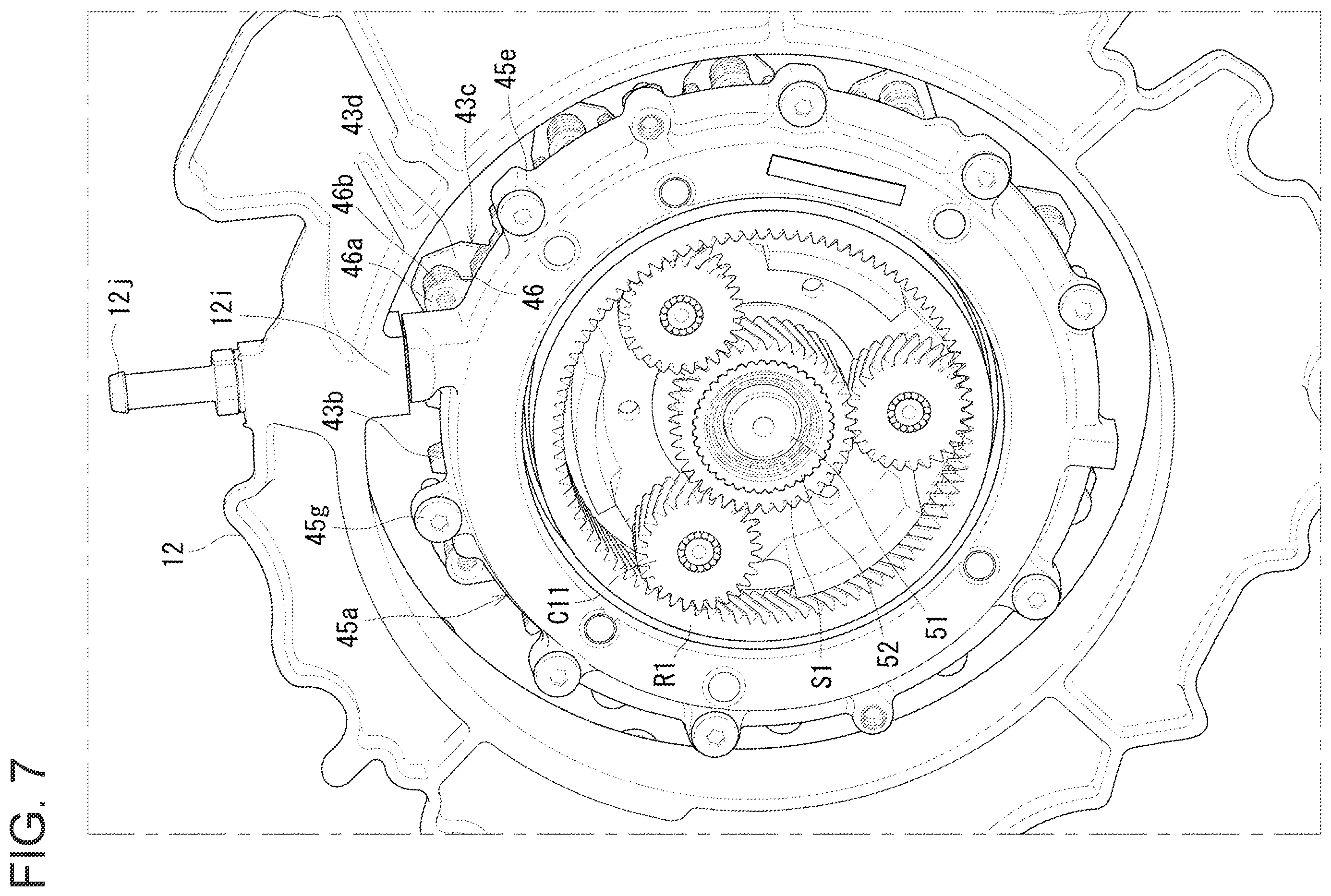 Patent US12128873 Figure 7 – Power transmission system for hybrid vehicle