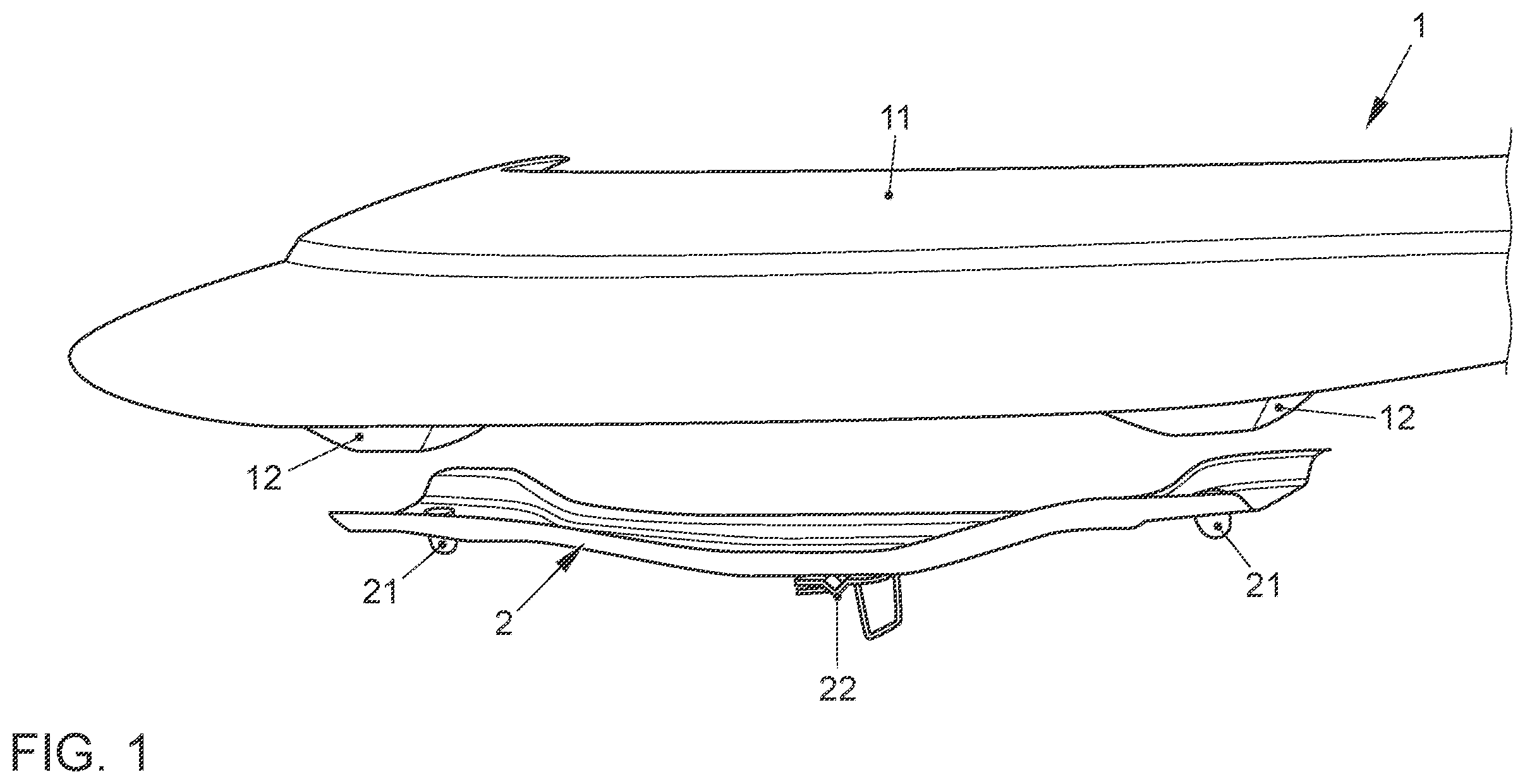 Patent US12128954 — Hood for a vehicle — Figure 1