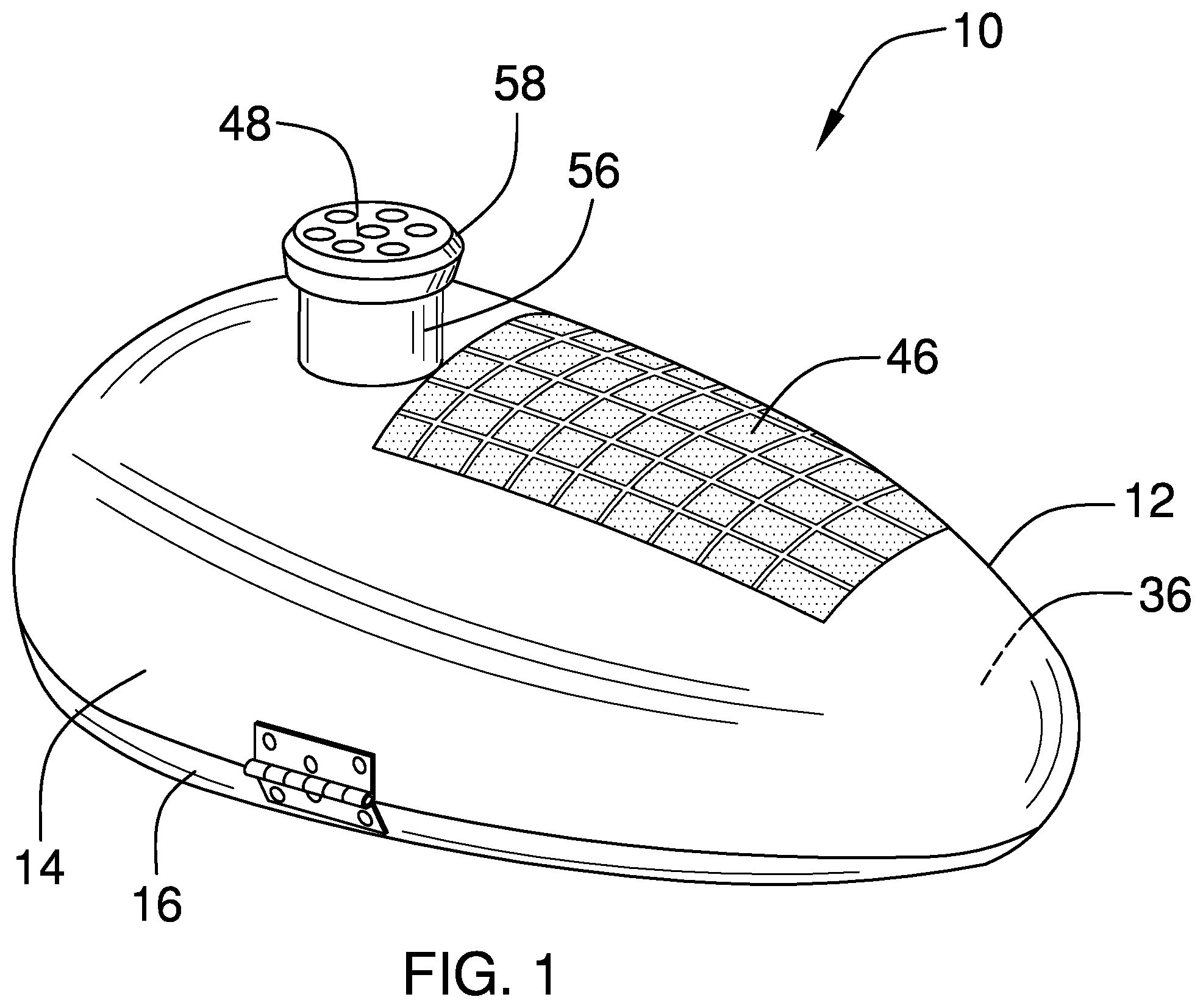 Patent US12128981 Figure 1 – Bicycle mounted storage device