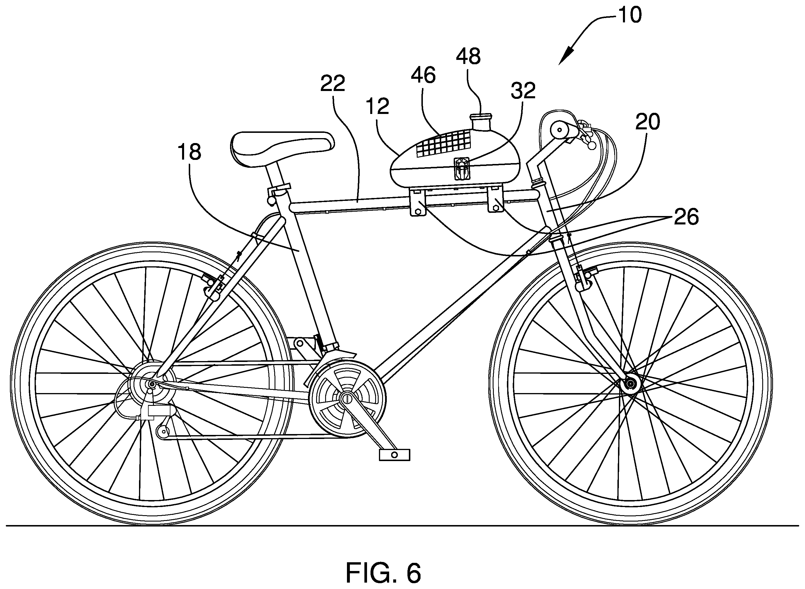 Patent US12128981 Figure 5 – Bicycle mounted storage device
