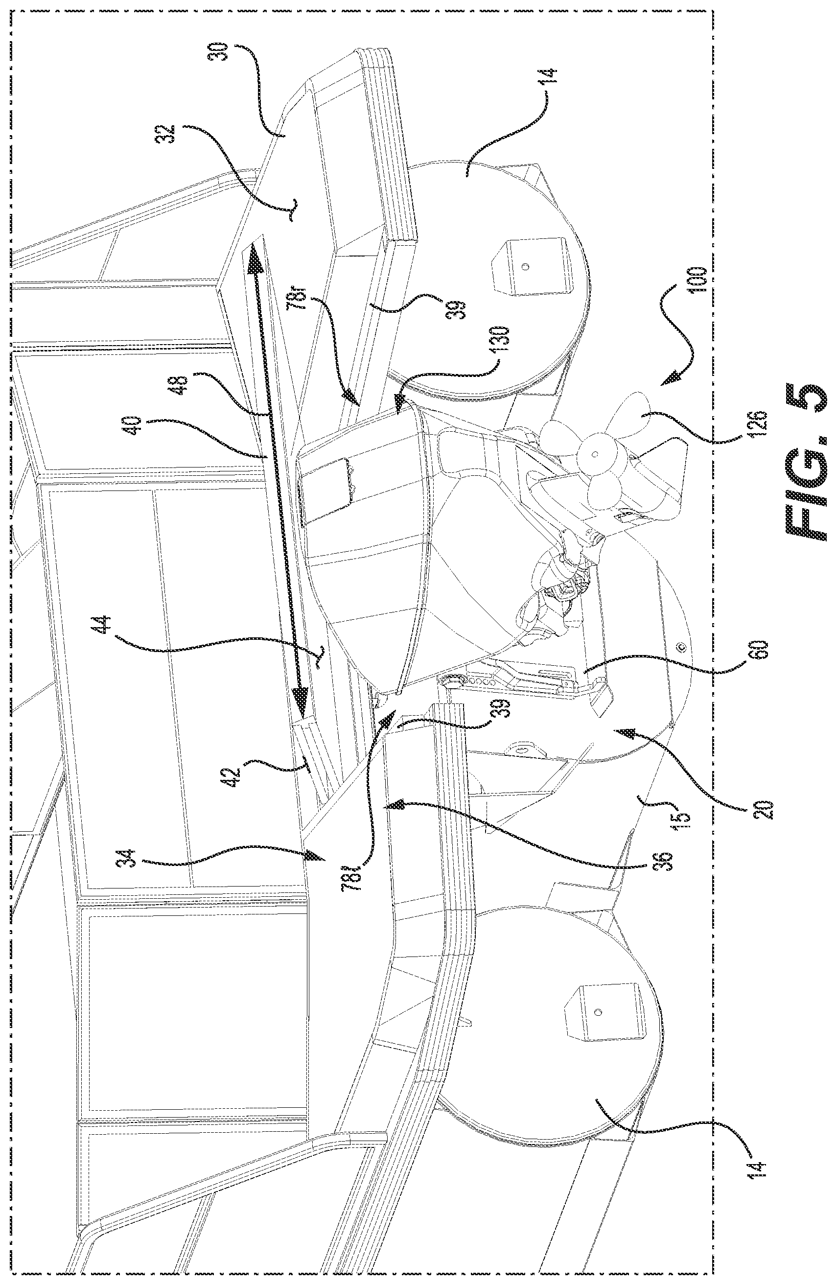 Patent US12129003 Figure 5 – Boat with a transom