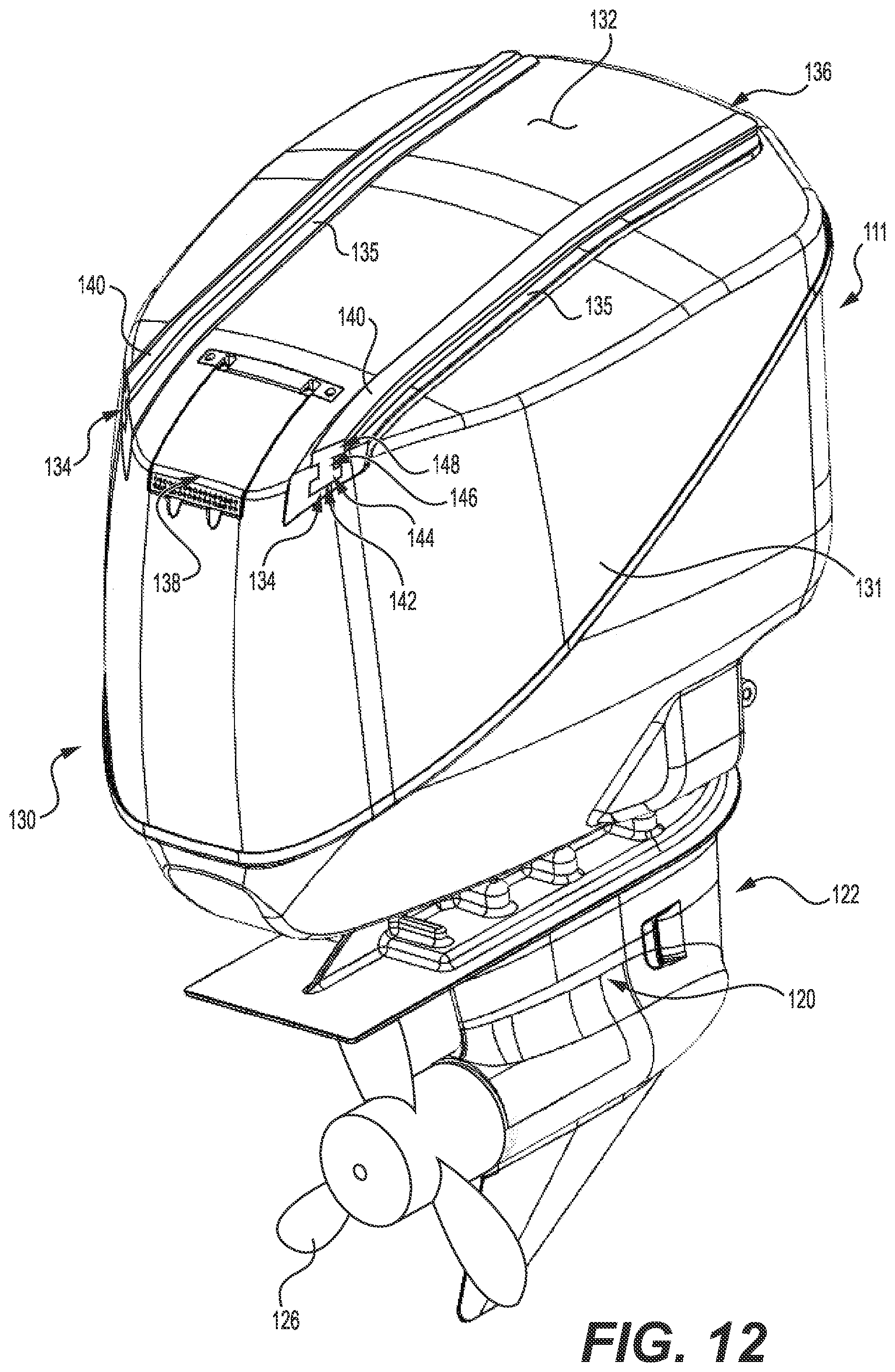 Patent US12129003 Figure 12 – Boat with a transom