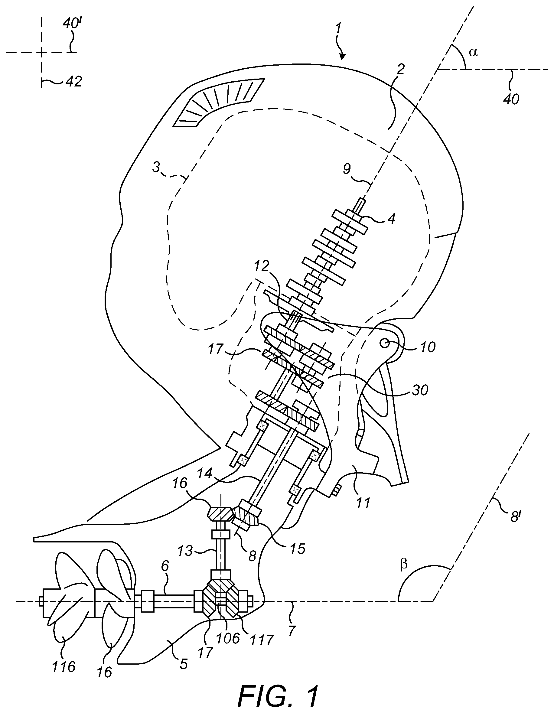 Patent US12129004 Figure 1 – Marine propulsion system