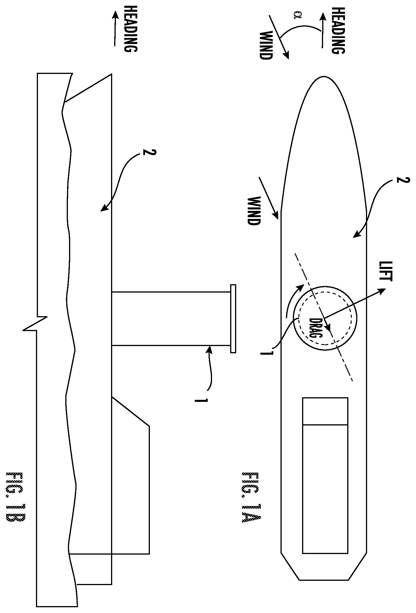 Patent US12129009 — Flettner rotor with localized suction — Figure 1