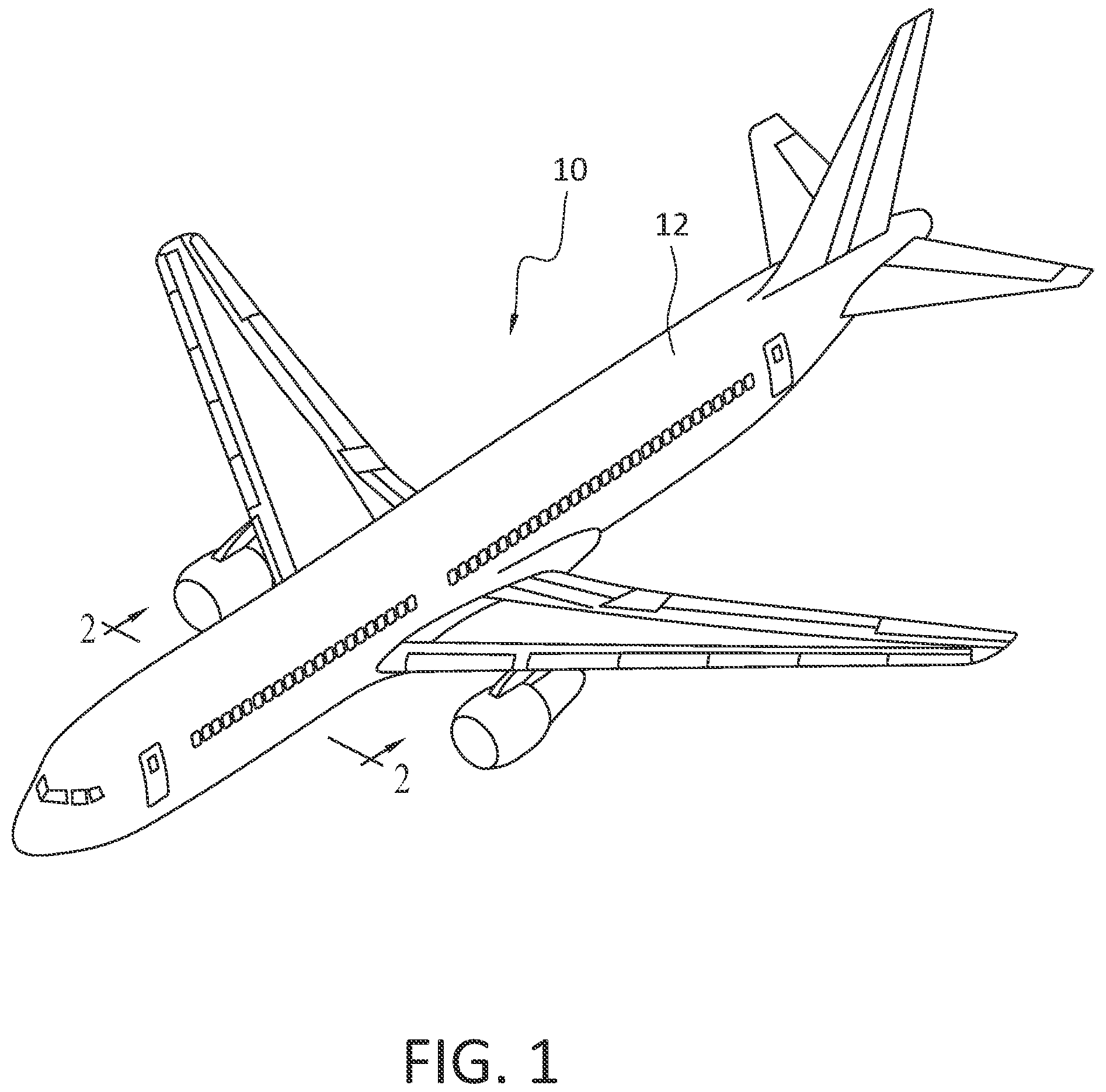 Patent US12129012 Figure 1 – Aircraft cabin seal