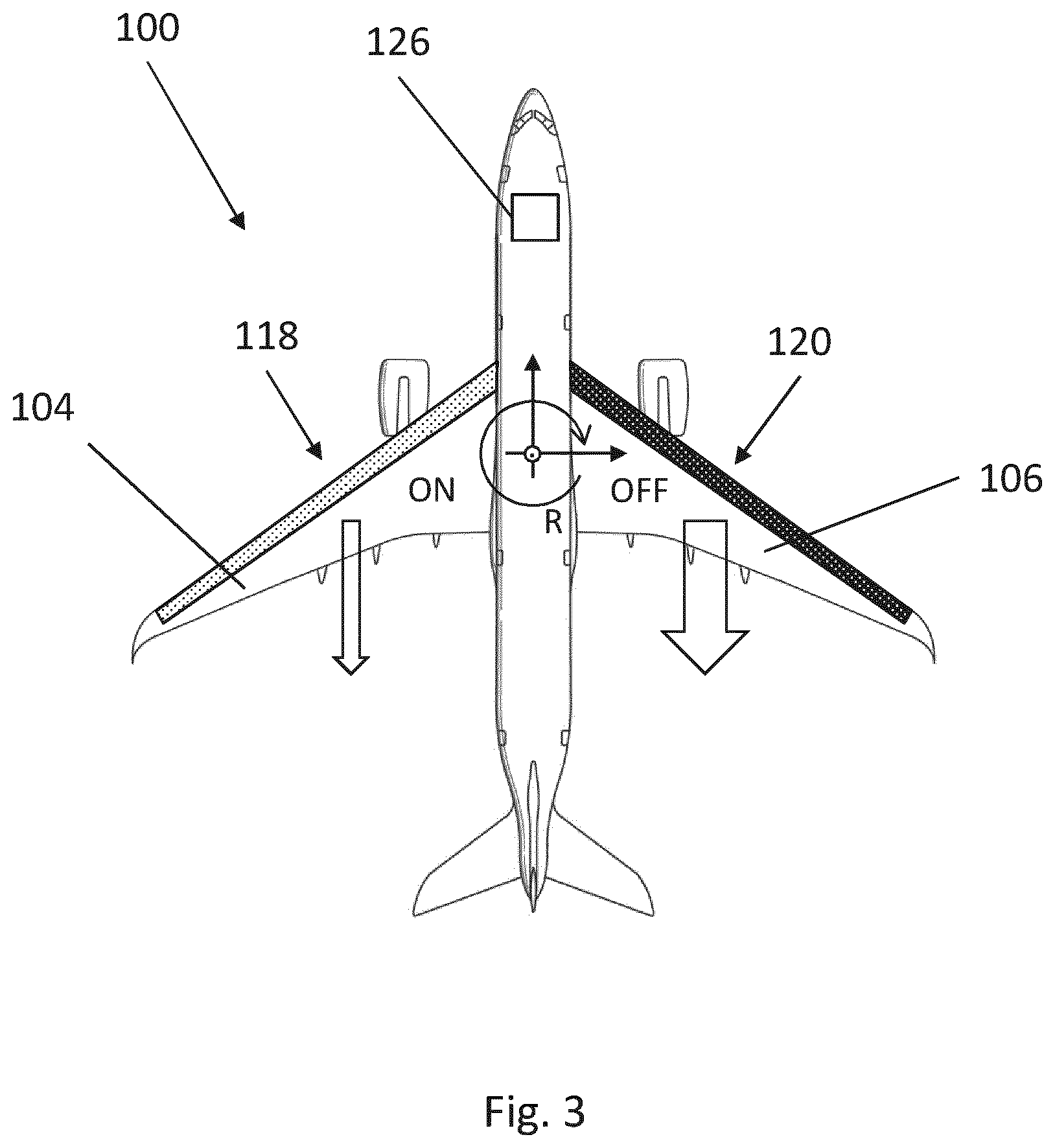 Patent US12129018 Figure 3 – Active drag control system for an aircraft