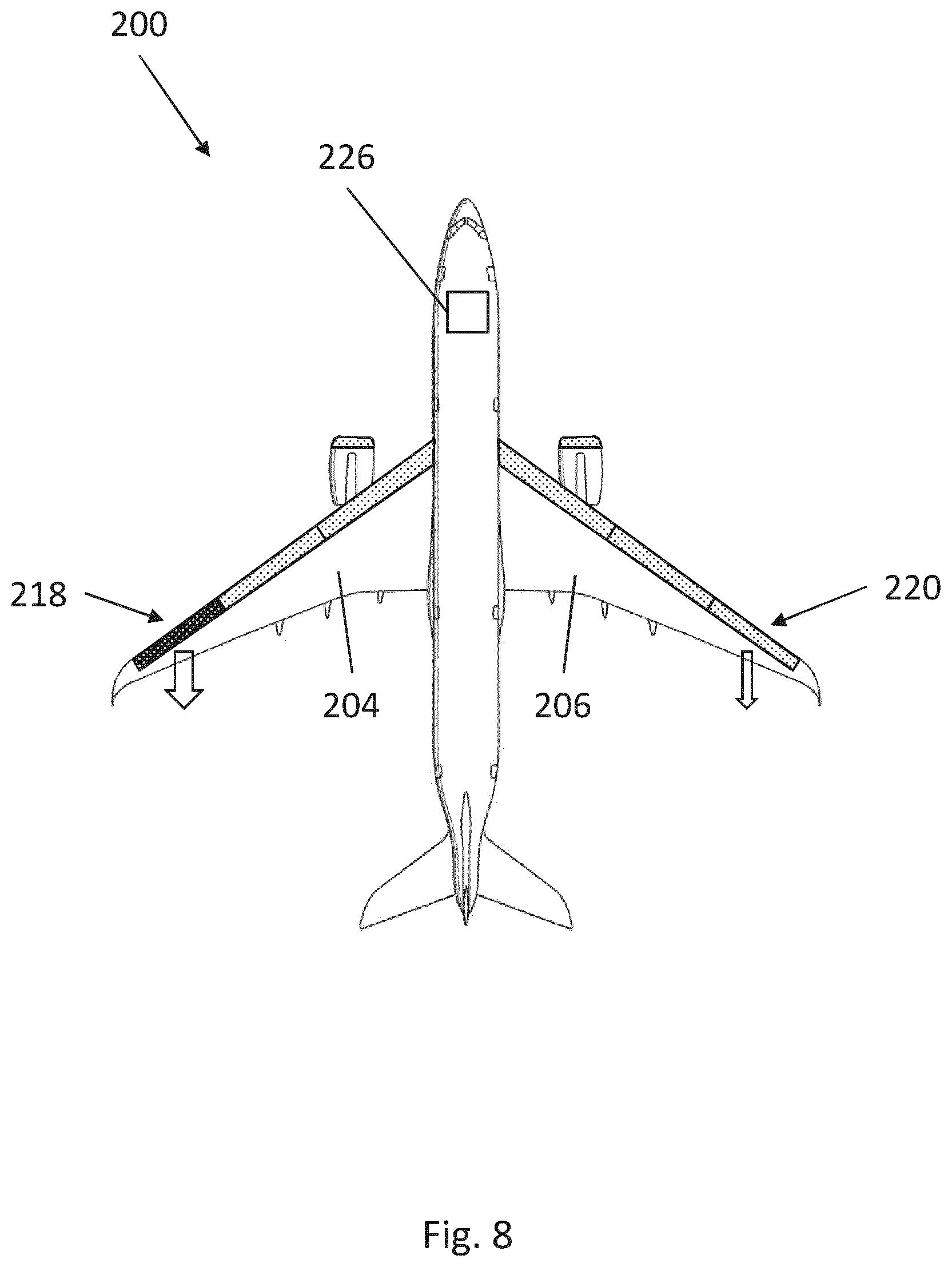 Patent US12129018 Figure 8 – Active drag control system for an aircraft