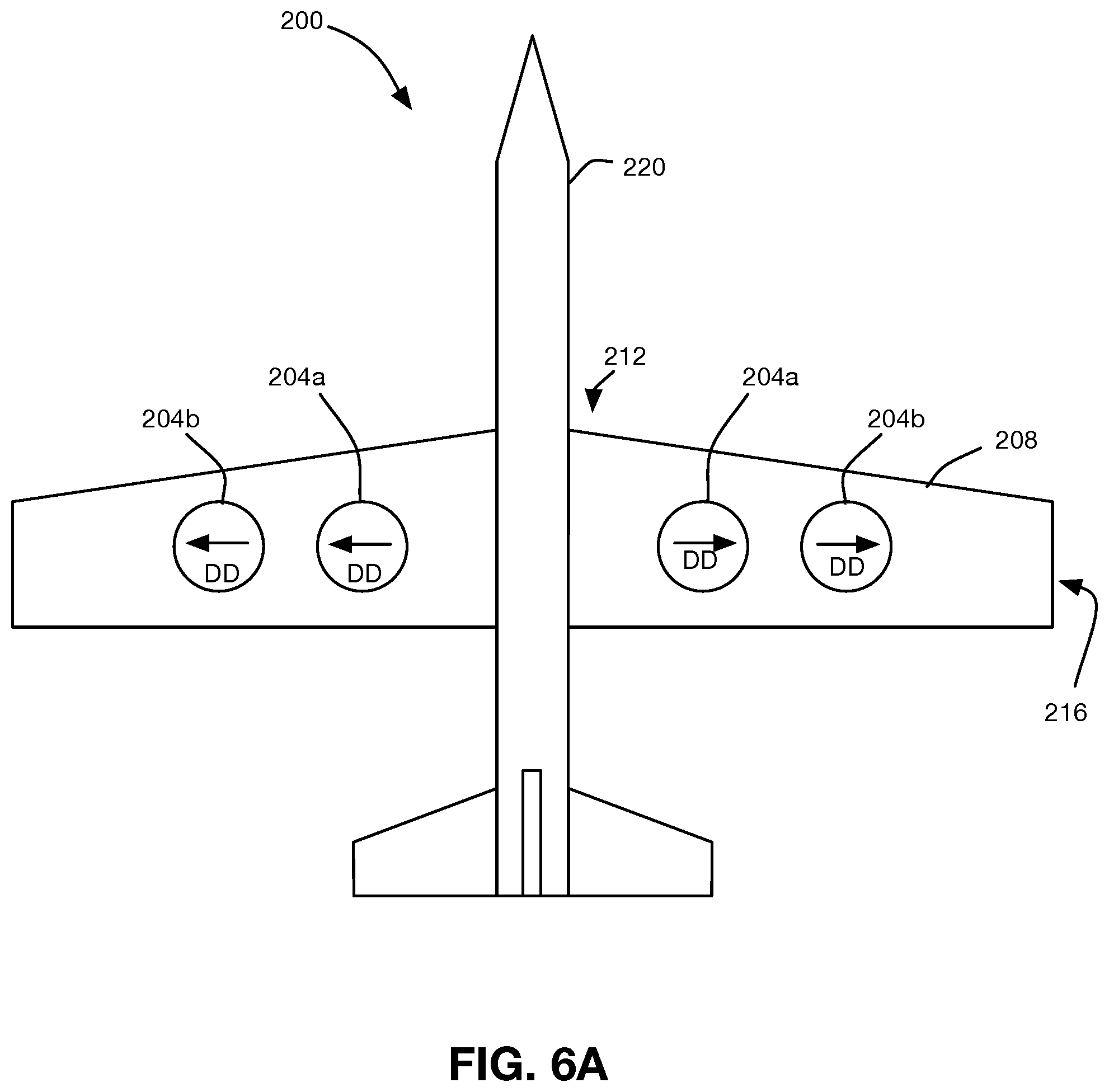 Patent US12129019 Figure 7 – Aircraft and flow guide system having a flow guide structure