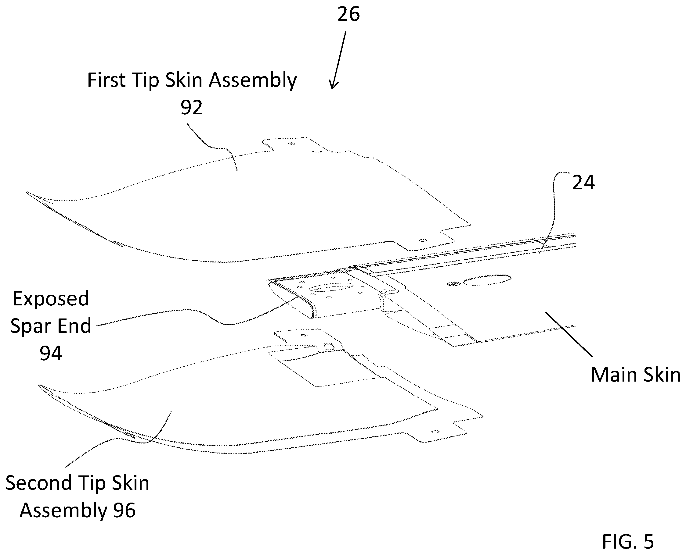 Patent US12129023 Figure 5 – Method of removal and replacement of a tip section of a rotor blade