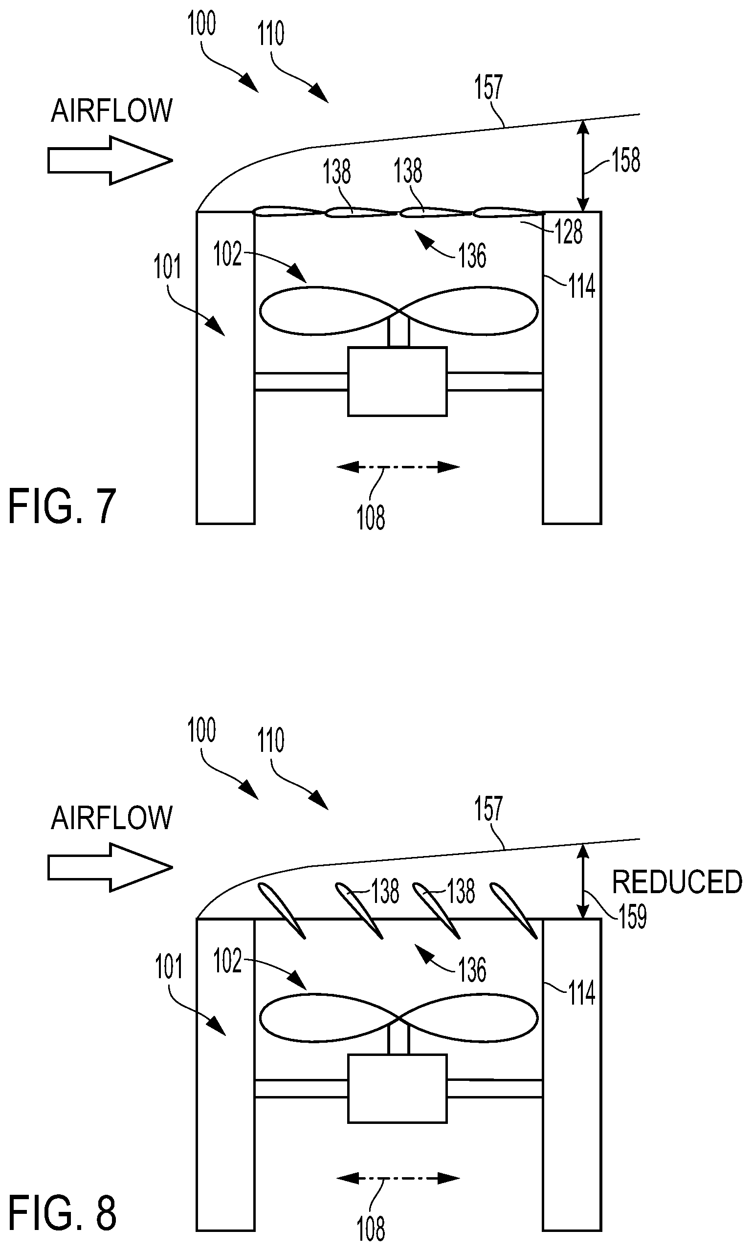 Patent US12129024 Figure 4 – Fan apparatus with lift fan and louvered cover