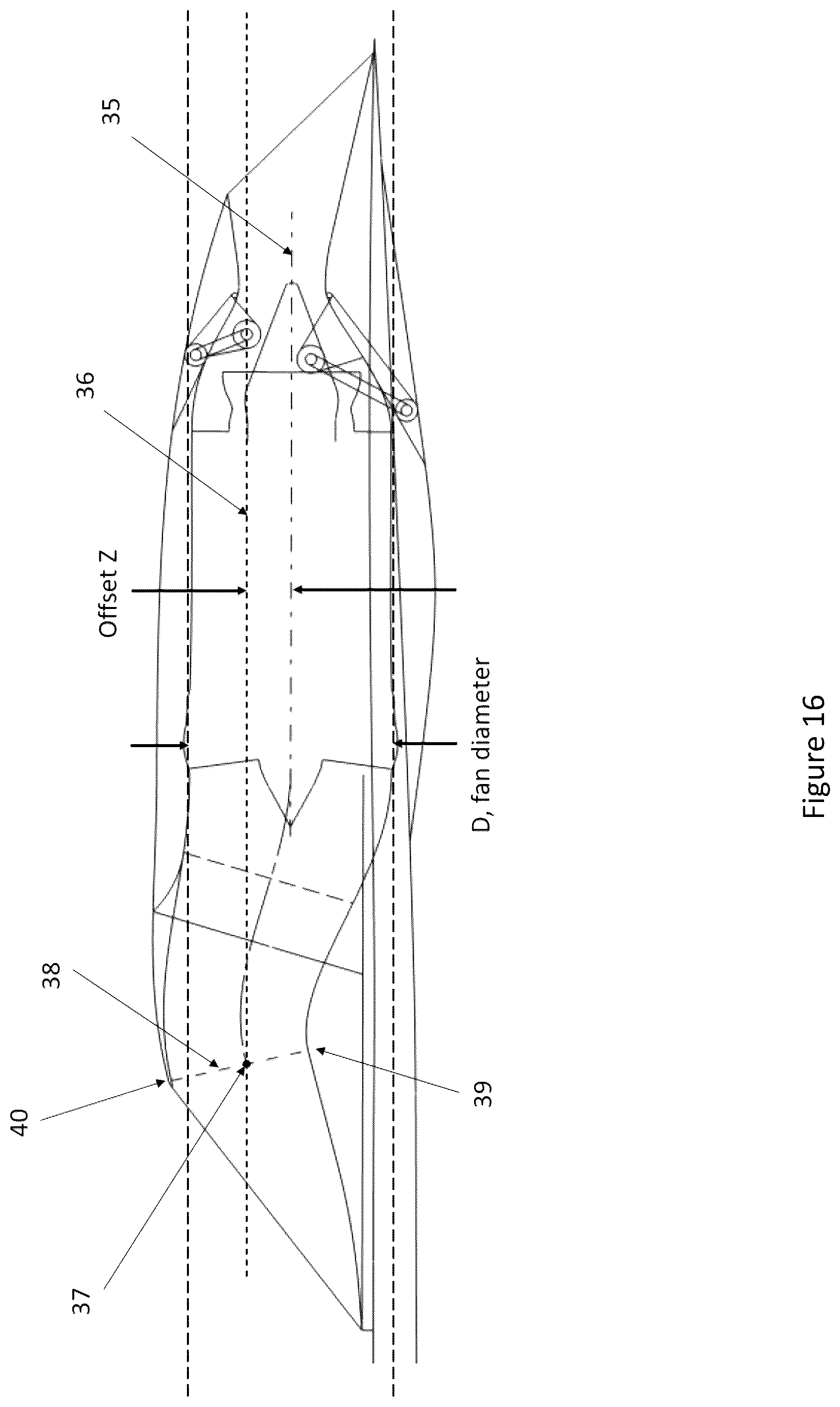Patent US12129025 Figure 16 – Supersonic aircraft