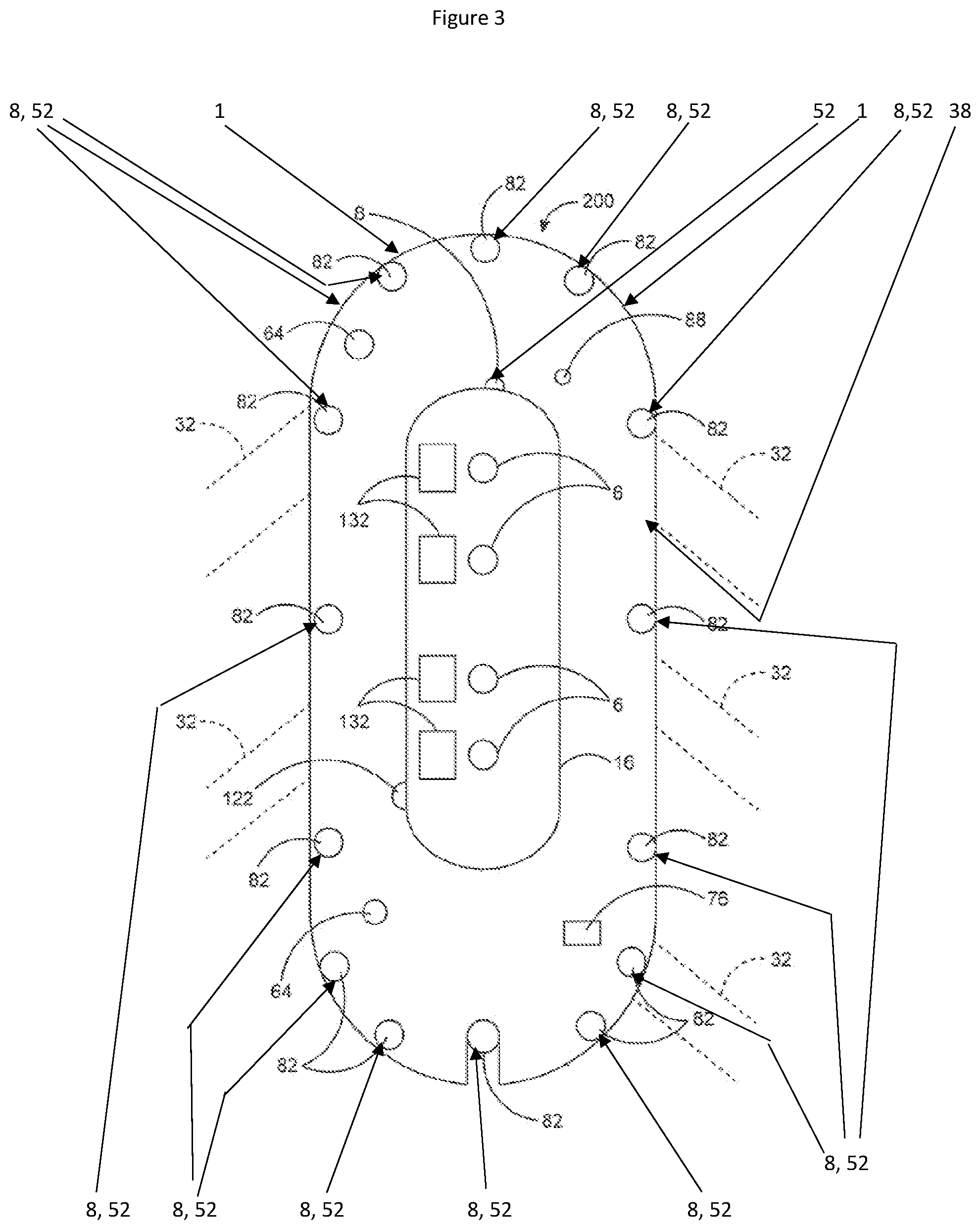 Patent US12129030 Figure 3 – Fire resistant aerial vehicle for suppressing widespread fires