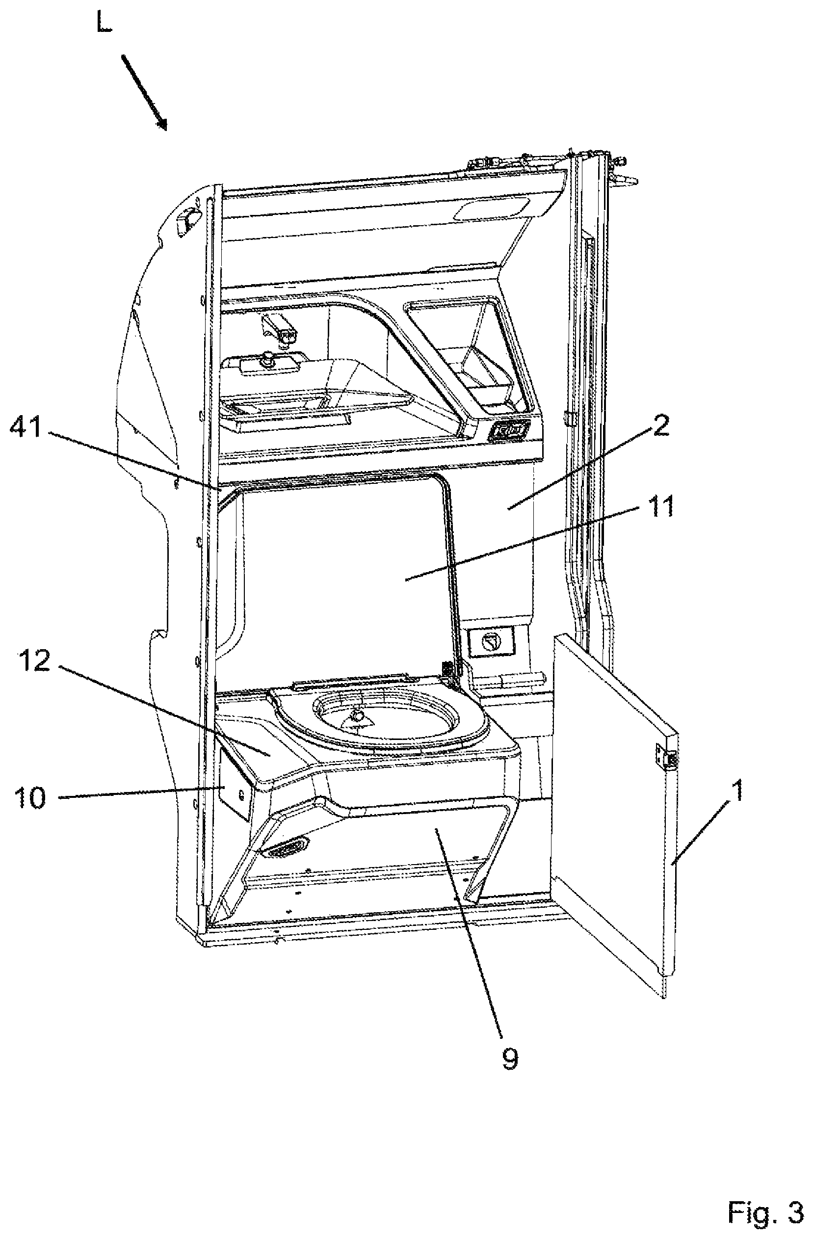 Patent US12129032 Figure 3 – Lavatory arrangement