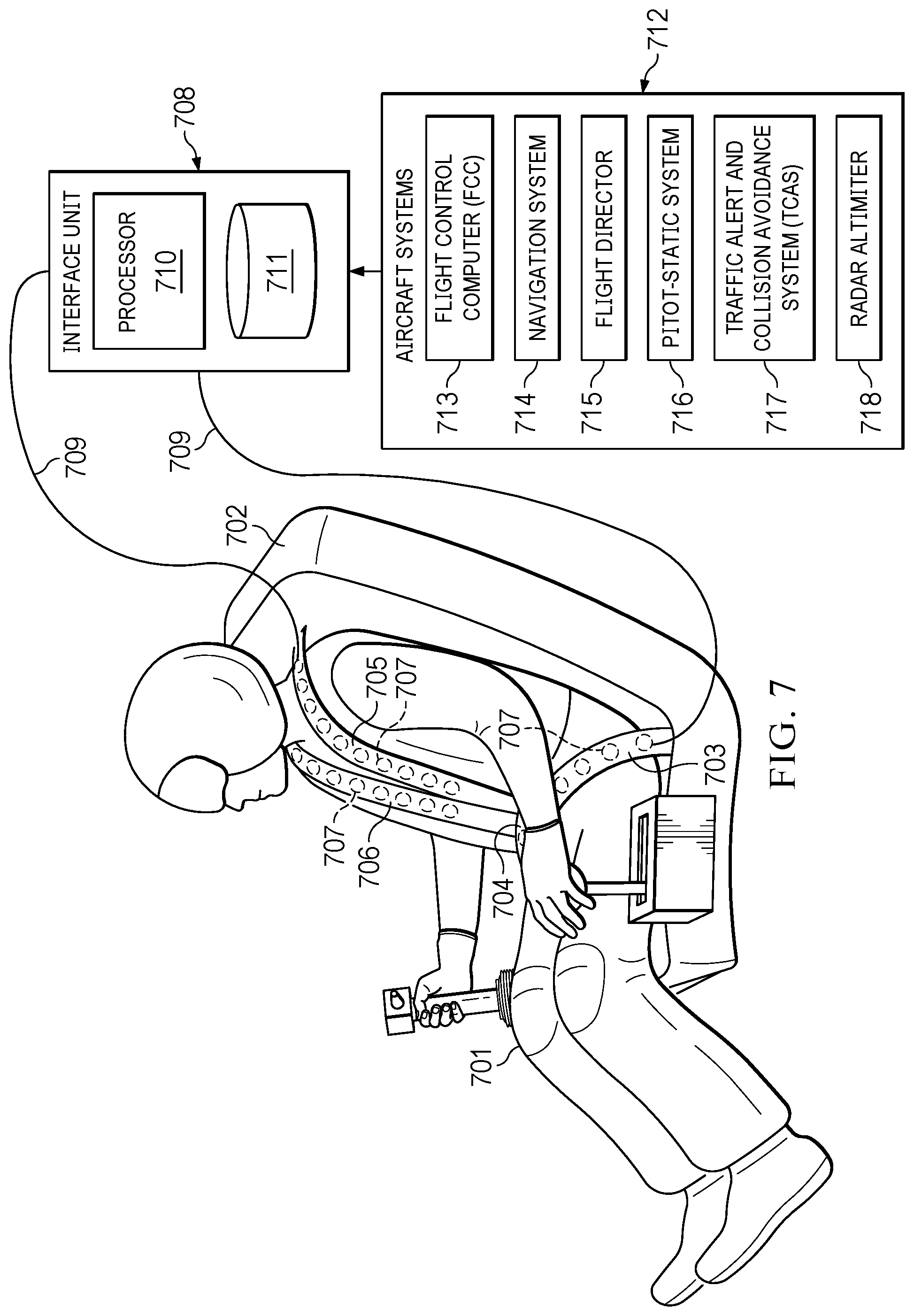 Patent US12129033 Figure 6 – Aircraft restraint system with haptic signaling