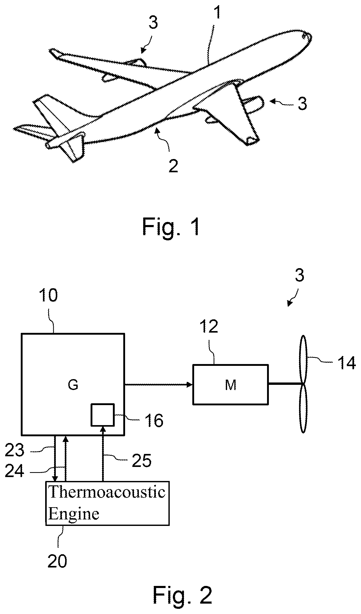Patent US12129039 Figure 1 – Electric propulsion system of an aircraft