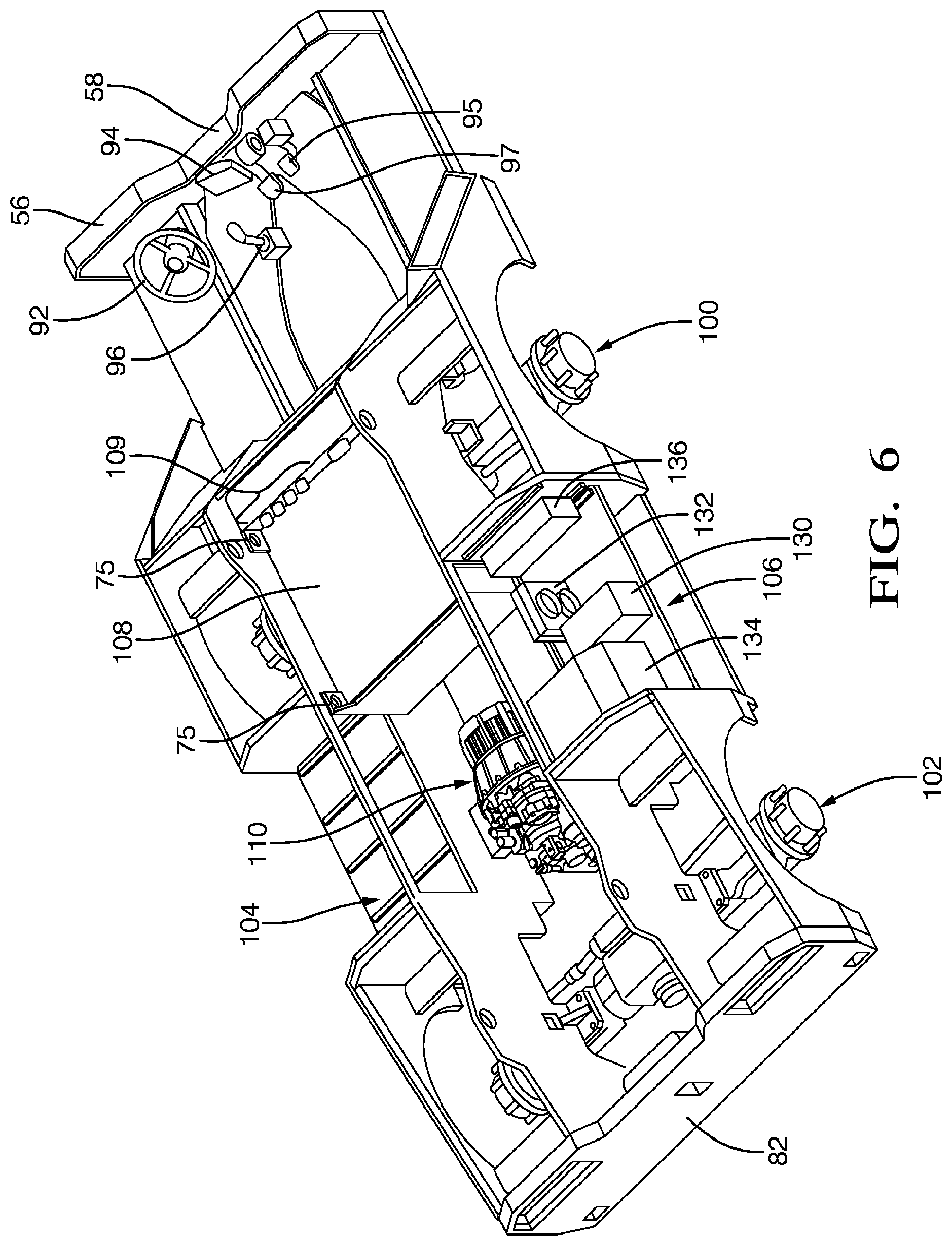 Patent US12129049 Figure 4 – Transmission arrangement for an electric pushback vehicle