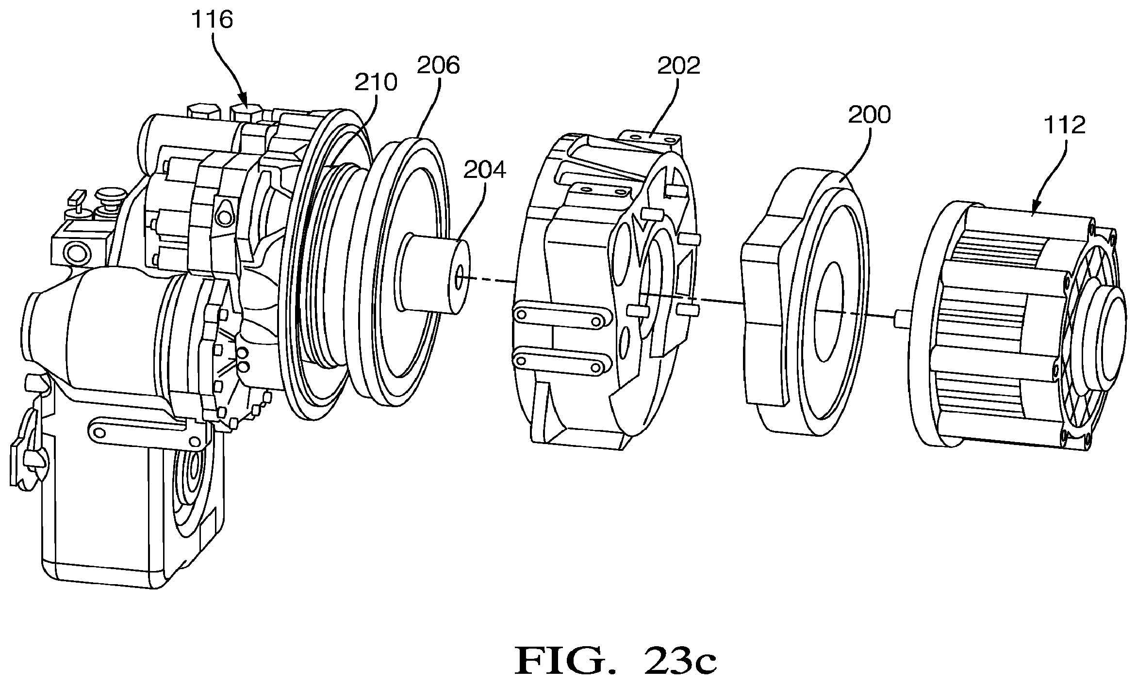 Patent US12129049 Figure 19 – Transmission arrangement for an electric pushback vehicle