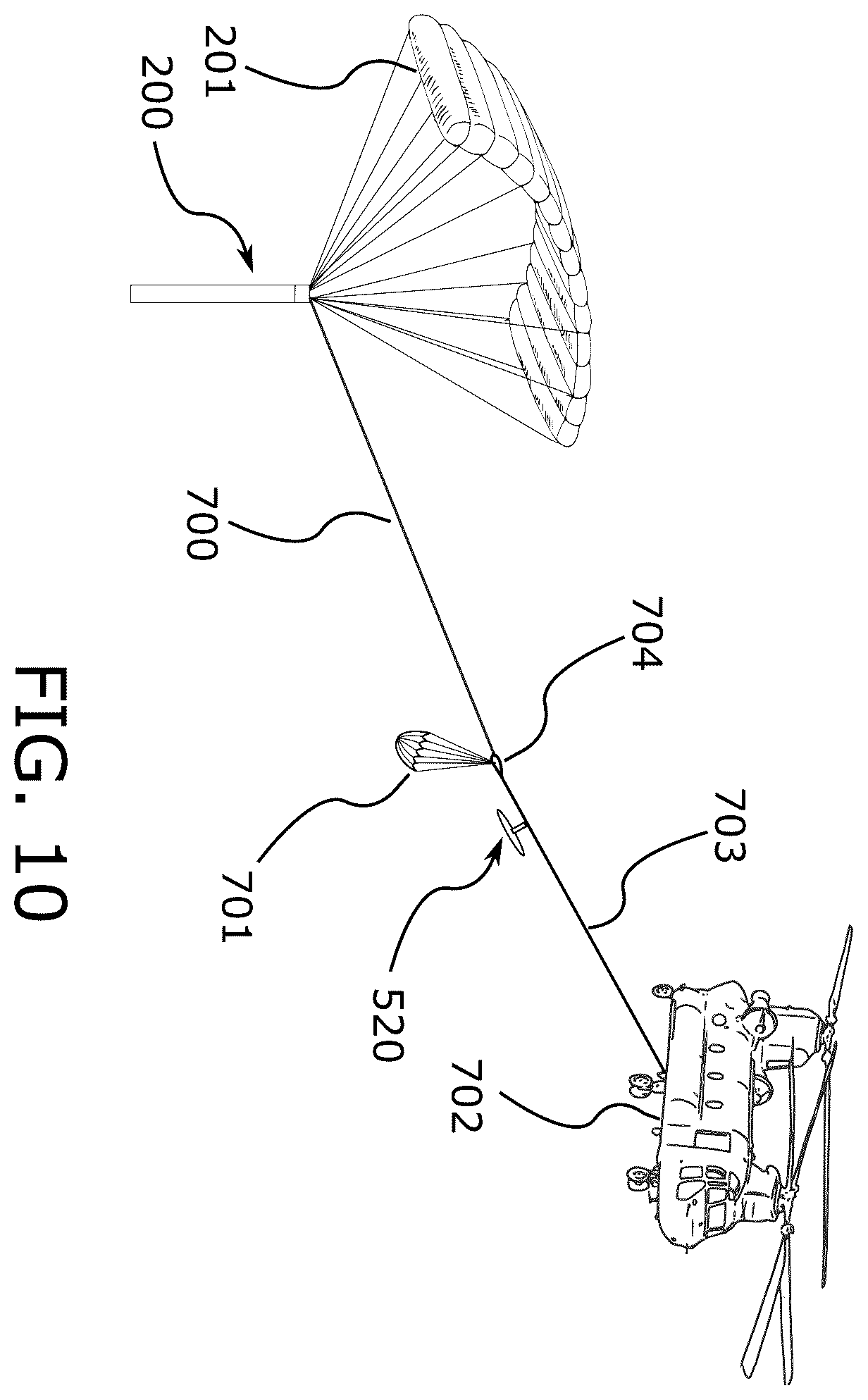 Patent US12129054 Figure 10 – VTOL aircraft-conducted soft capture, preserving and landing of spacecrafts