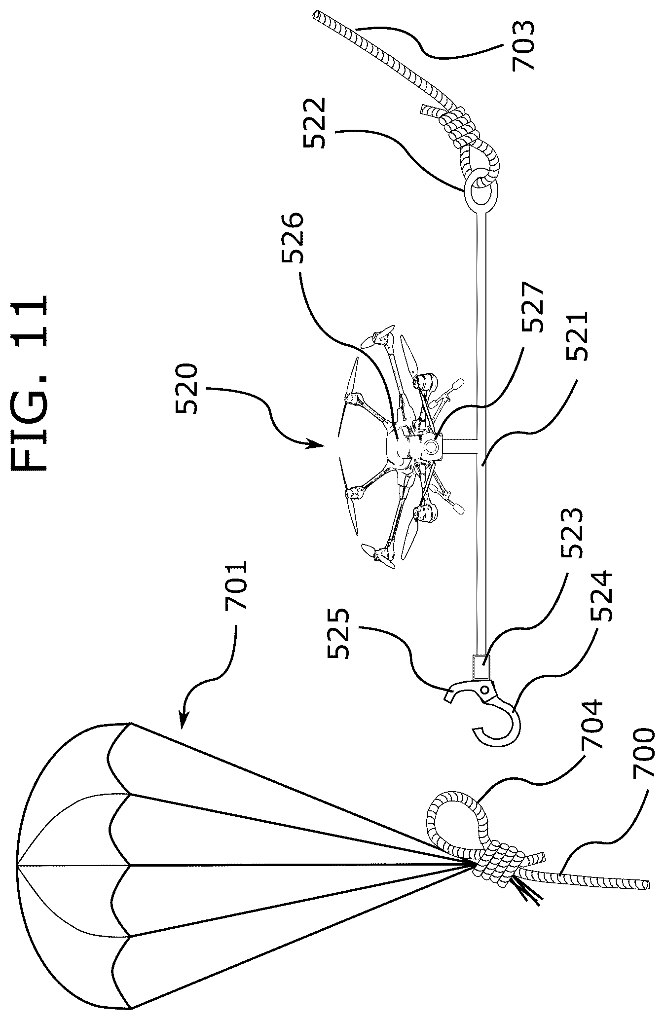 Patent US12129054 Figure 11 – VTOL aircraft-conducted soft capture, preserving and landing of spacecrafts