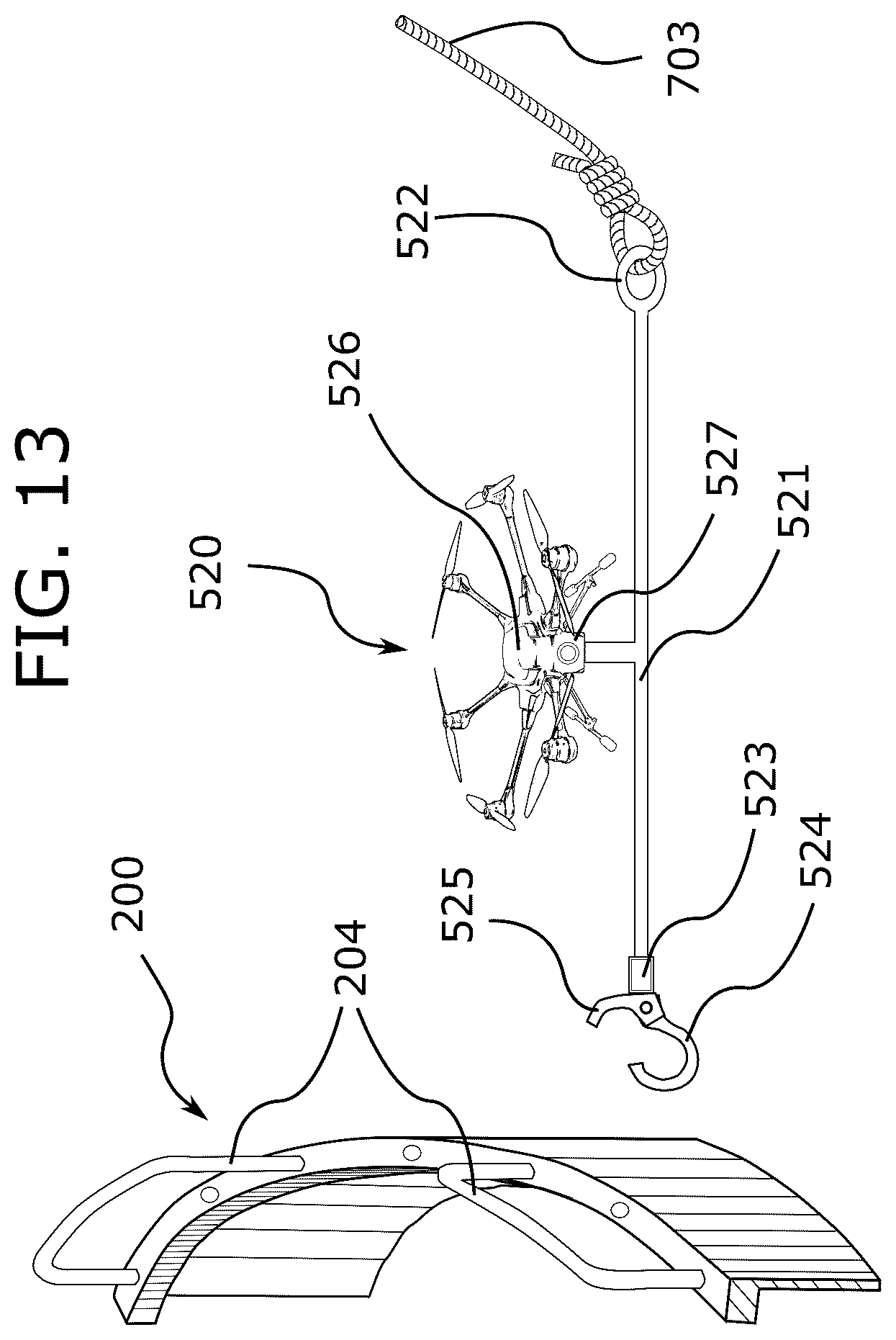 Patent US12129054 Figure 13 – VTOL aircraft-conducted soft capture, preserving and landing of spacecrafts