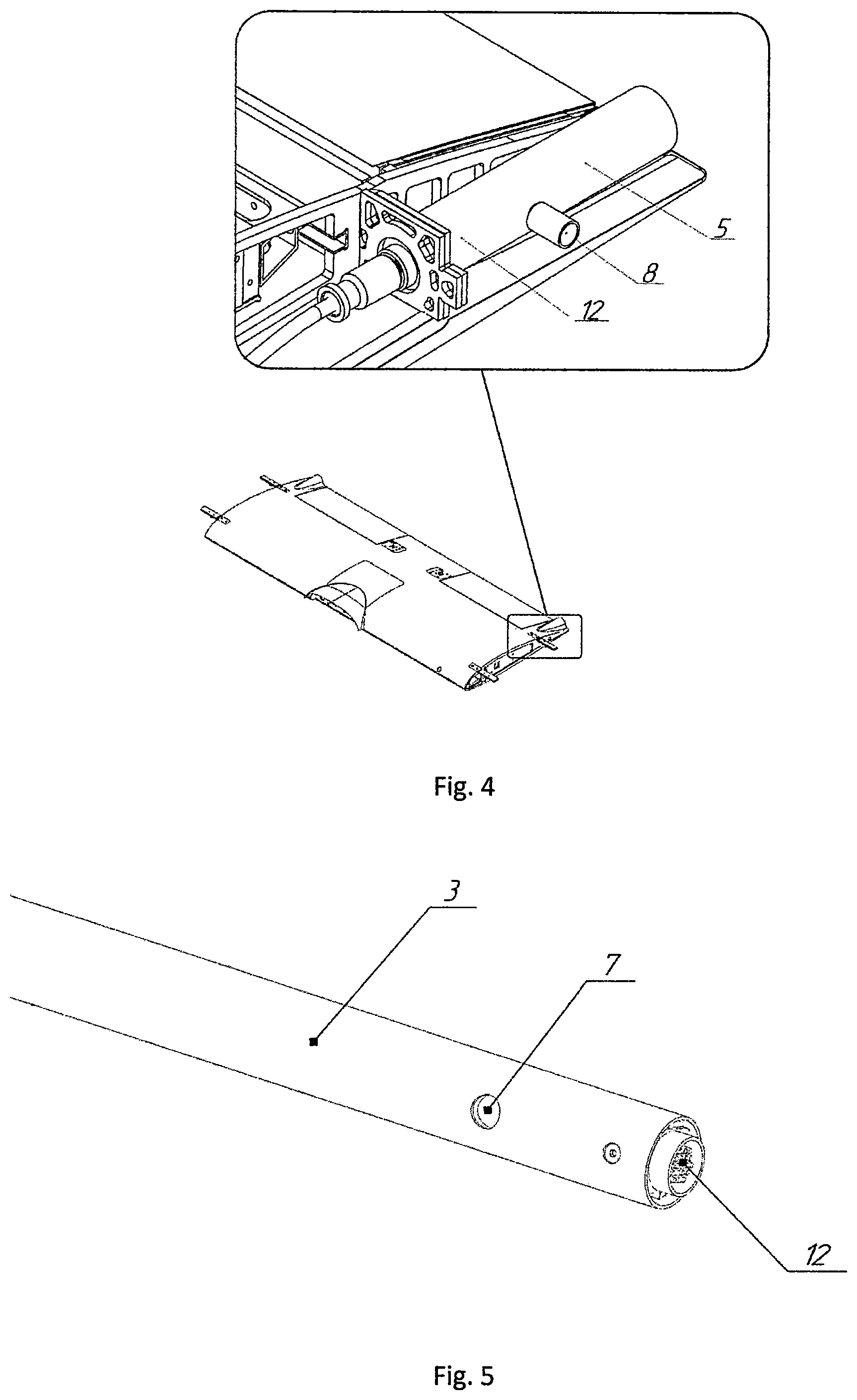Patent US12129057 Figure 3 – UAV structural elements quick release fastening system
