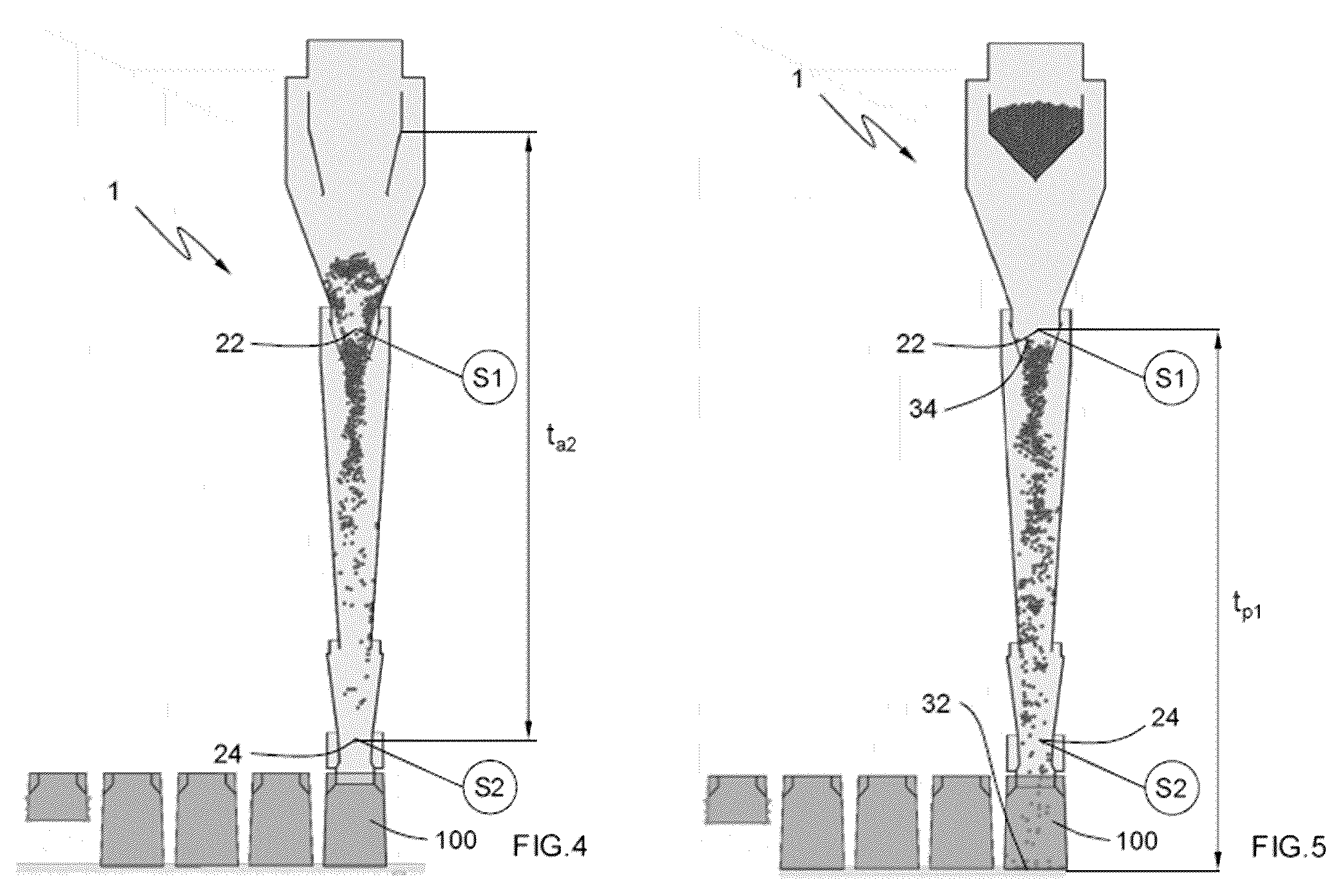Patent US12129058 Figure 3 – Flow regulation system for the filling of a sack with a granular product, and corresponding machine and method