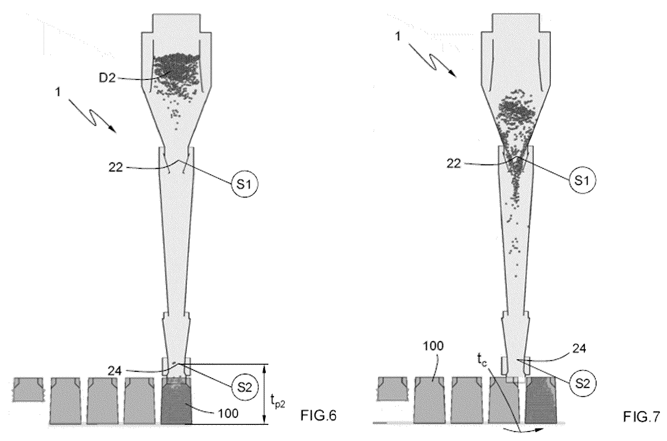 Patent US12129058 Figure 4 – Flow regulation system for the filling of a sack with a granular product, and corresponding machine and method