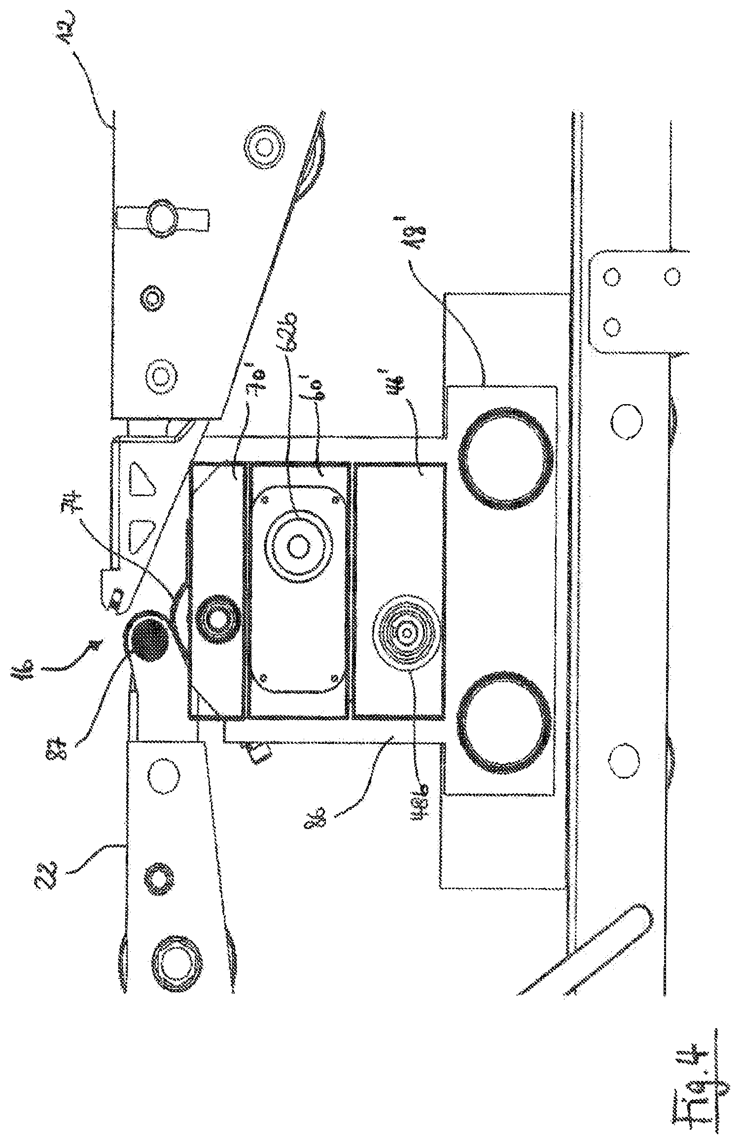 Patent US12129059 Figure 5 – Apparatus for the track individual provision of sheet material for placing underneath