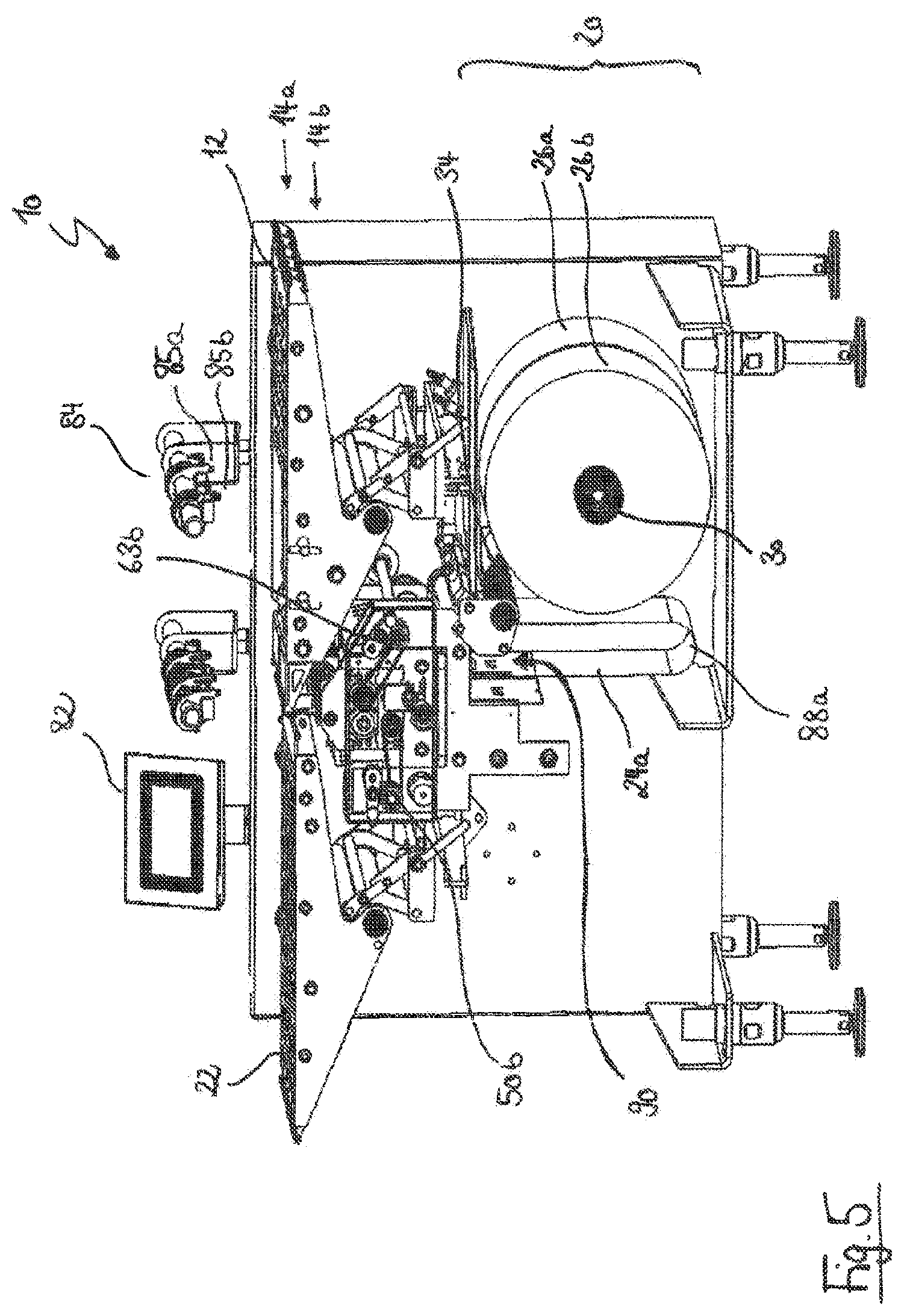 Patent US12129059 Figure 6 – Apparatus for the track individual provision of sheet material for placing underneath