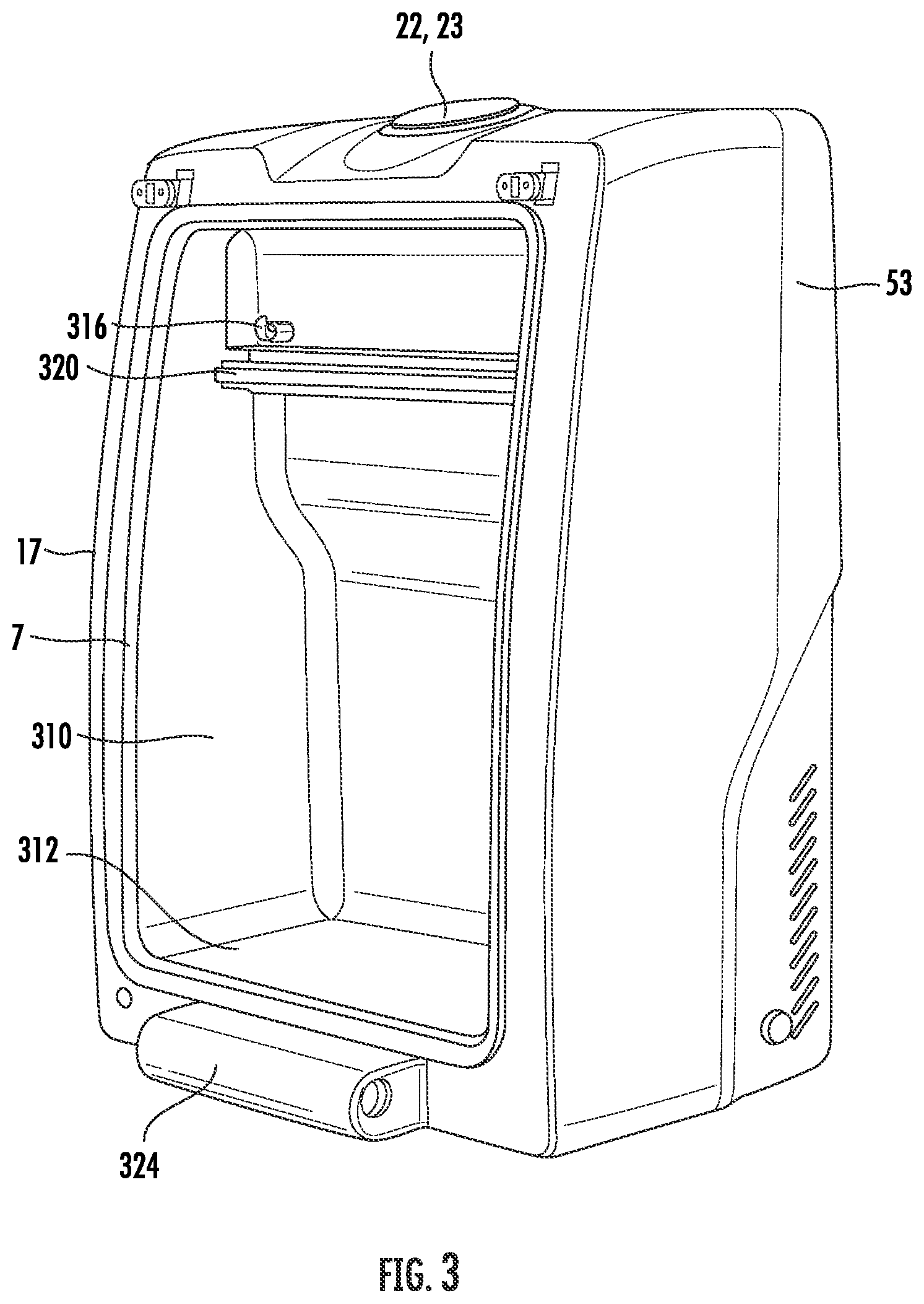 Patent US12129061 Figure 3 – Vacuum chamber for sealing storage bags and accessories therefor