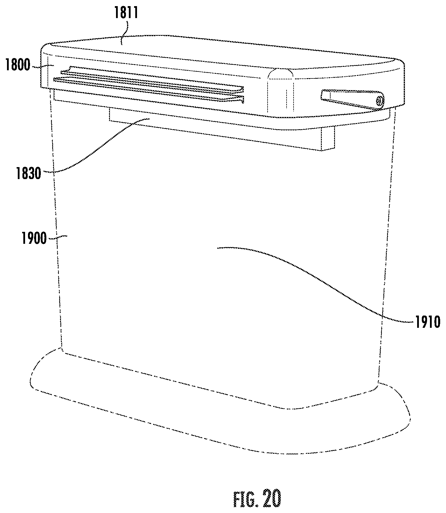 Patent US12129061 Figure 18 – Vacuum chamber for sealing storage bags and accessories therefor