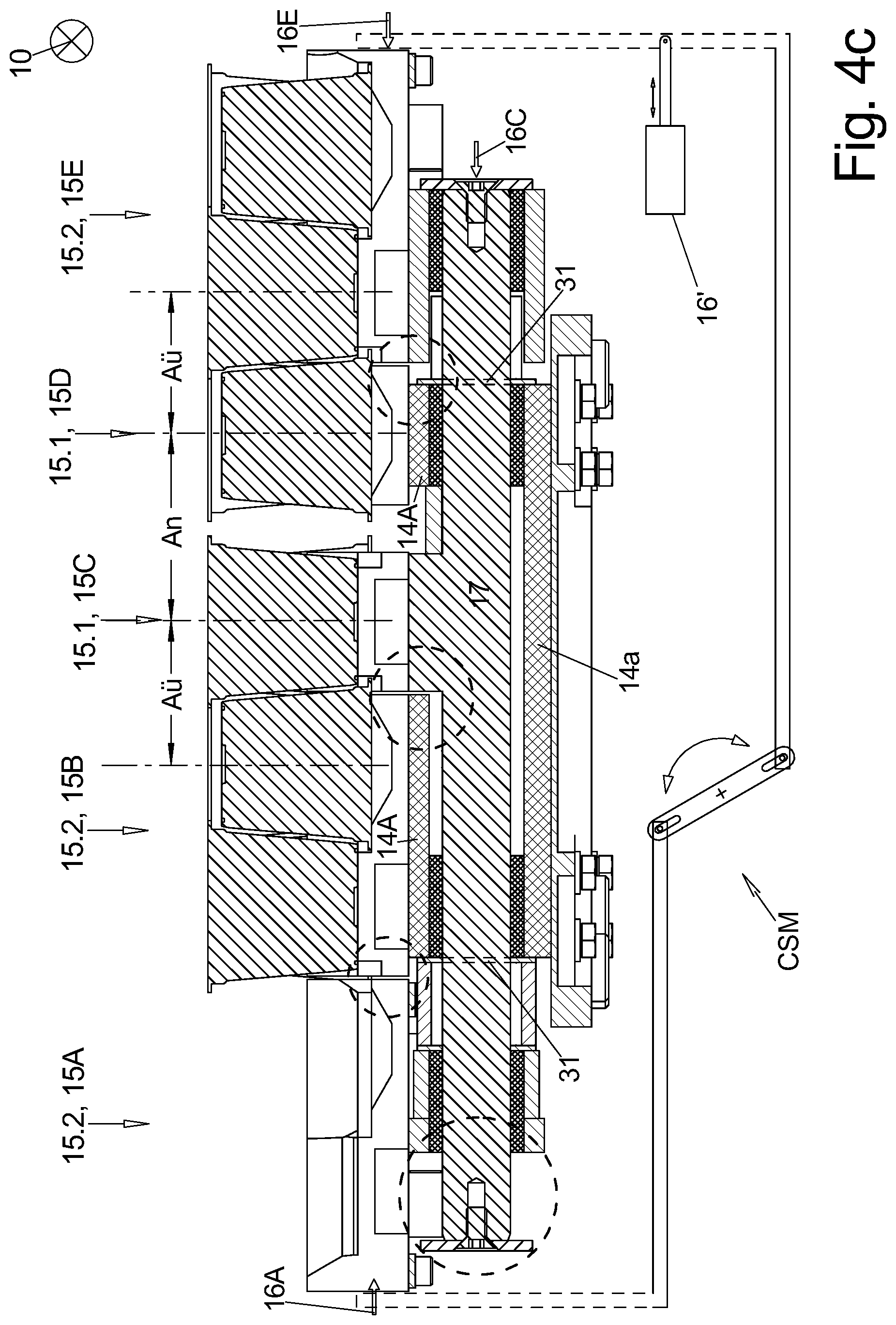 Patent US12129062 Figure 9 – Packaging machine with a grouping device and method for producing single-layer groups of partially overlapping products