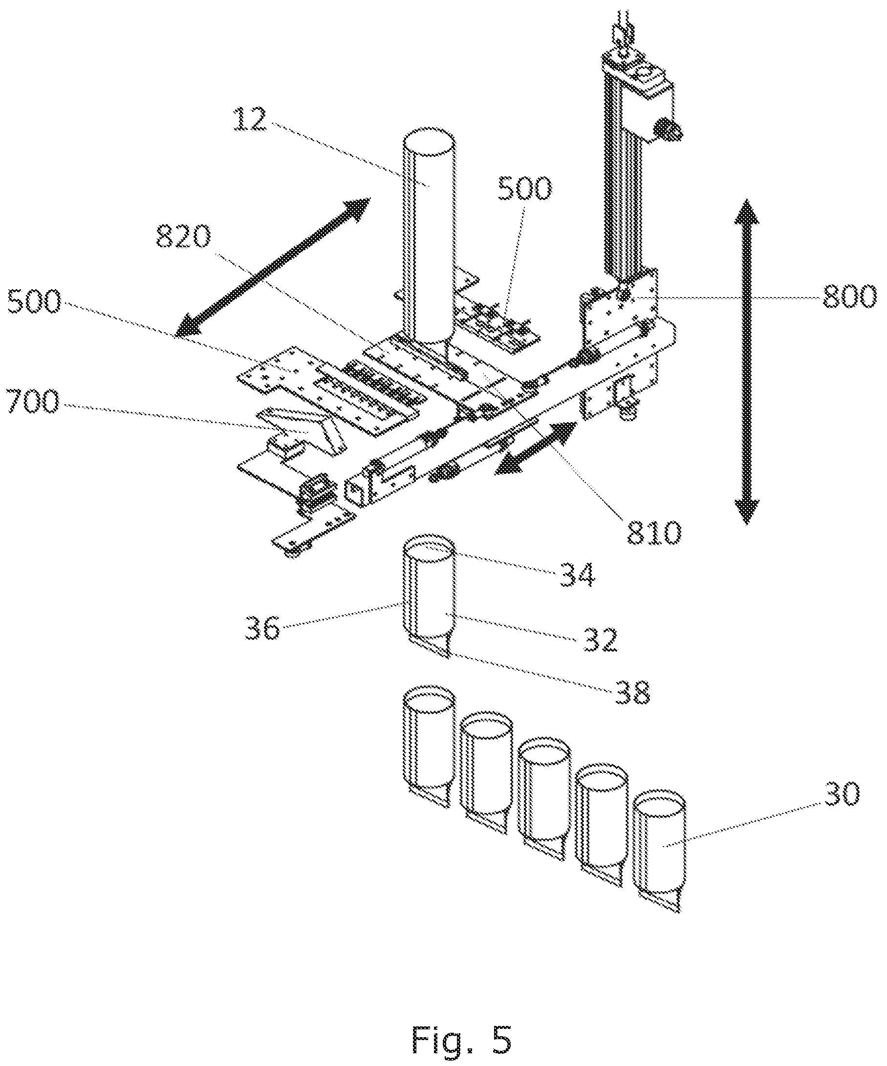 Patent US12129071 Figure 5 – Apparatus for line production of plant growth medium pots or bags