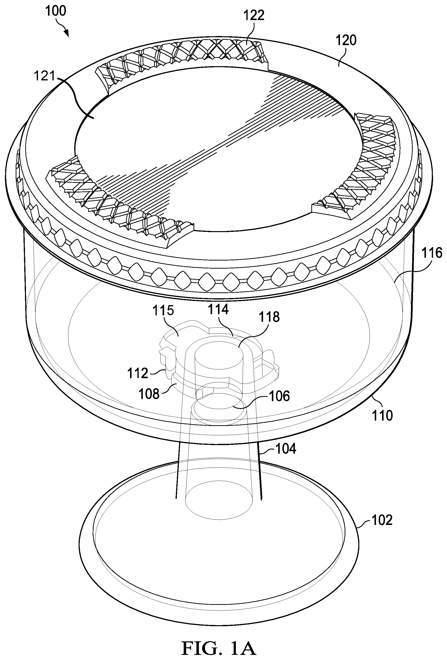 Patent US12129075 — Apparatus for storing and extracting an edible substance — Figure 1