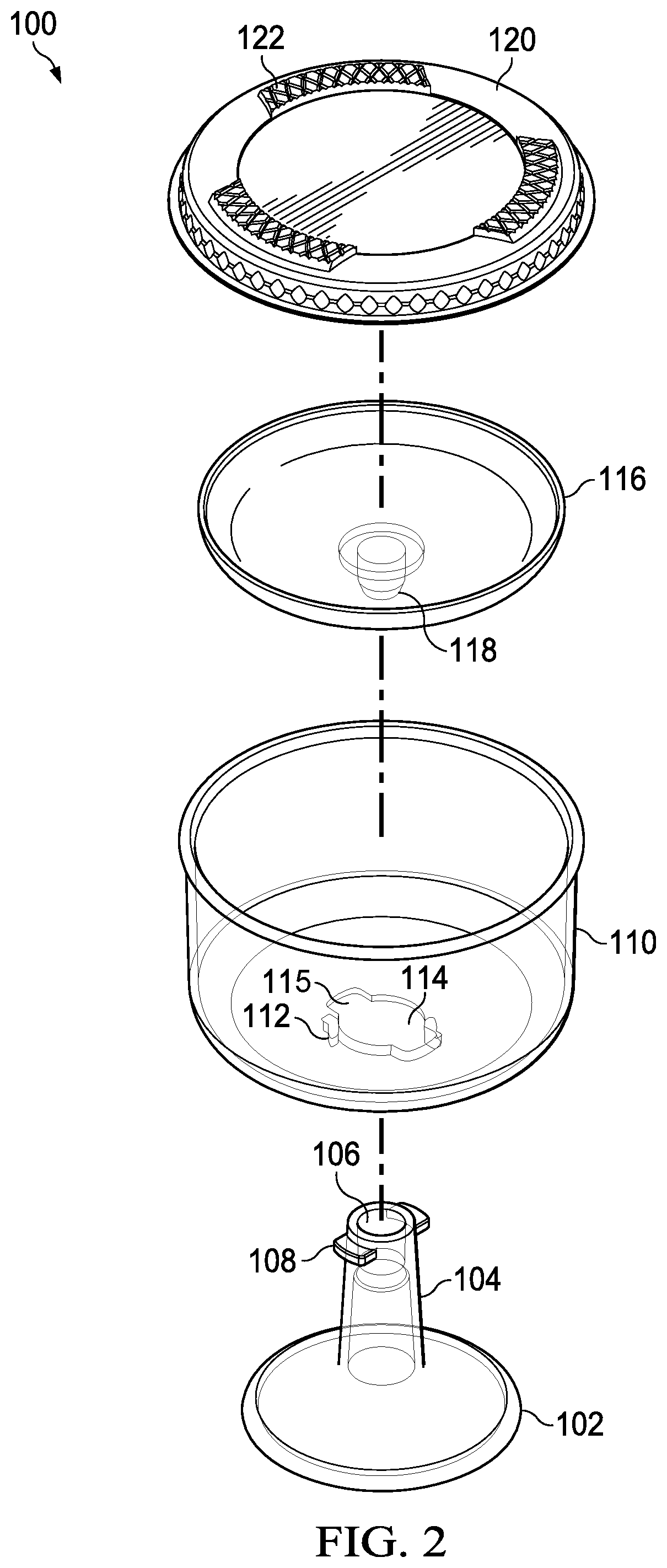 Patent US12129075 Figure 7 – Apparatus for storing and extracting an edible substance