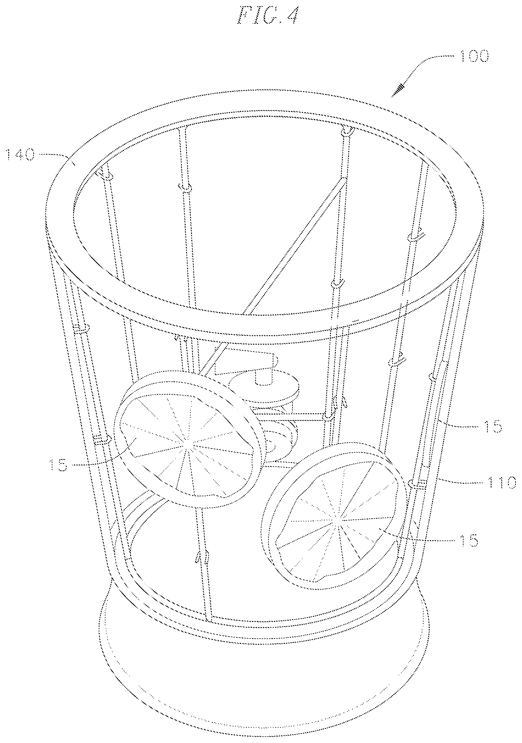 Patent US12129077 Figure 4 – Apparatus and method for holding objects in a container