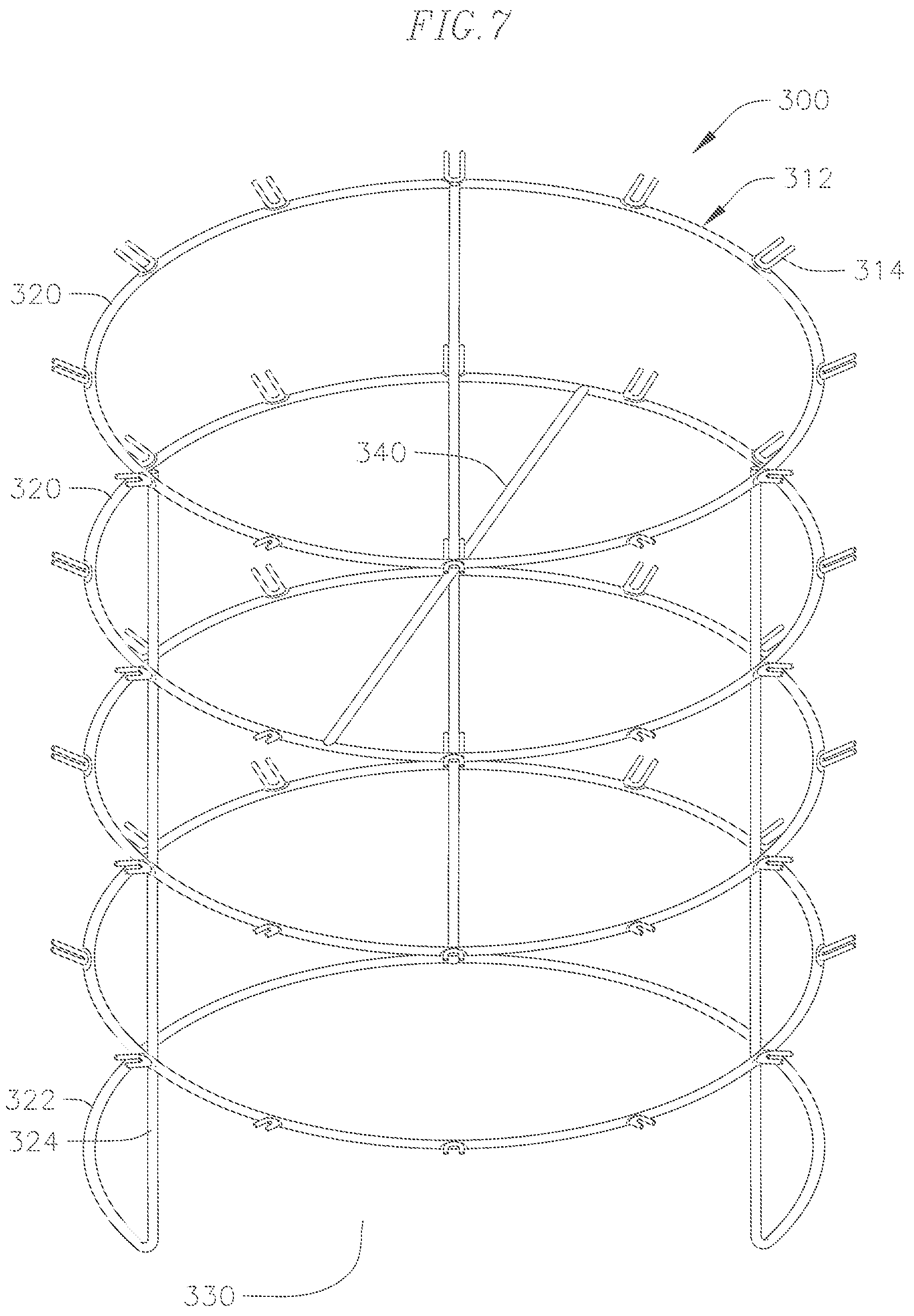 Patent US12129077 Figure 7 – Apparatus and method for holding objects in a container