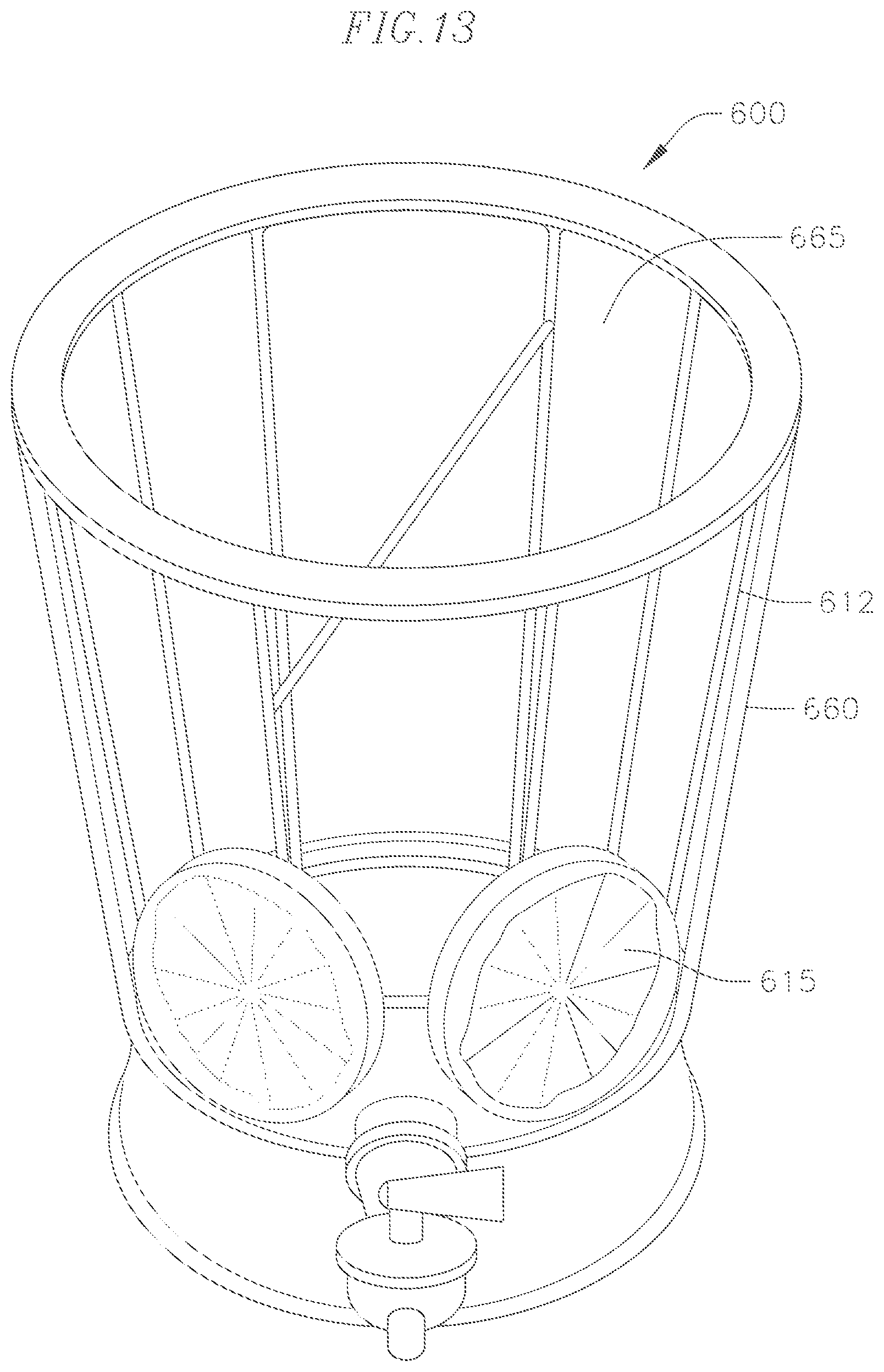 Patent US12129077 Figure 13 – Apparatus and method for holding objects in a container